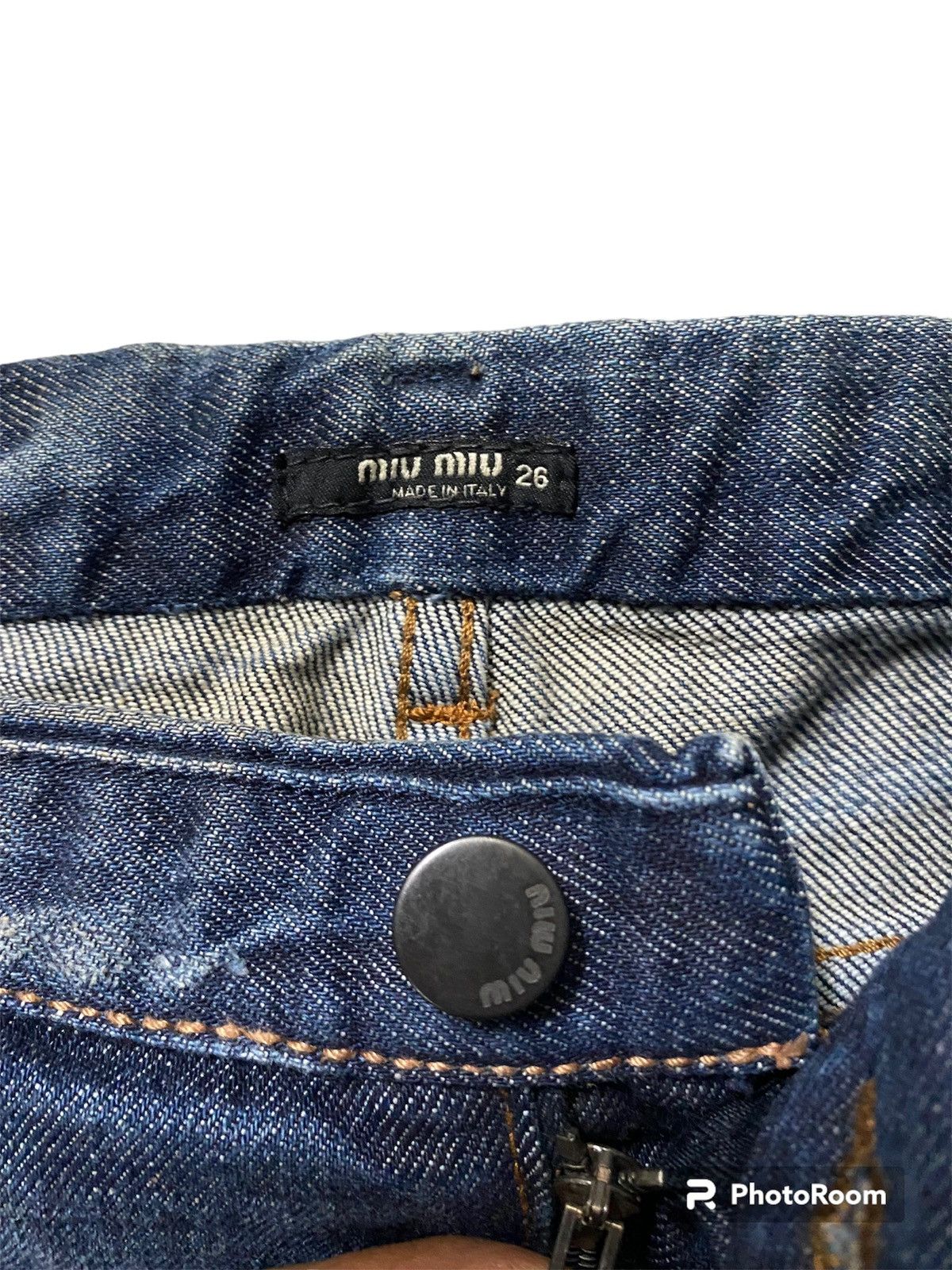Miu Miu × Prada MIUMIU LOGO PATCH DENIM JEANS MADE IN ITALY Size 32" / US 10 / IT 46 - 15 Thumbnail