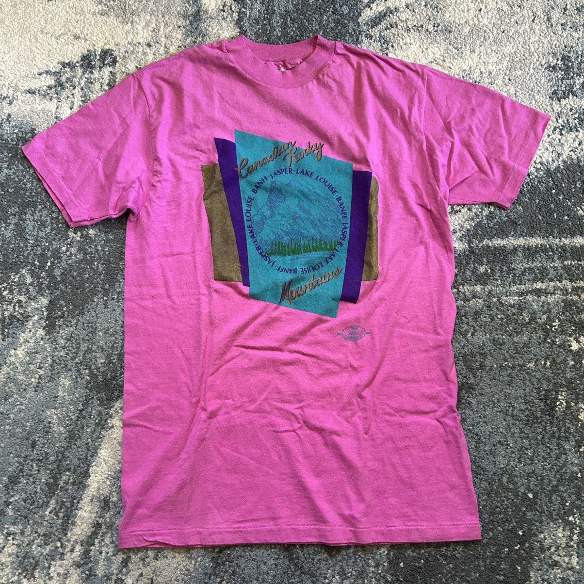 Vintage single stitch 80s Canadian Rockies Banff Jasper Lake Louise Size L / US 10 / IT 46 - 7 Thumbnail