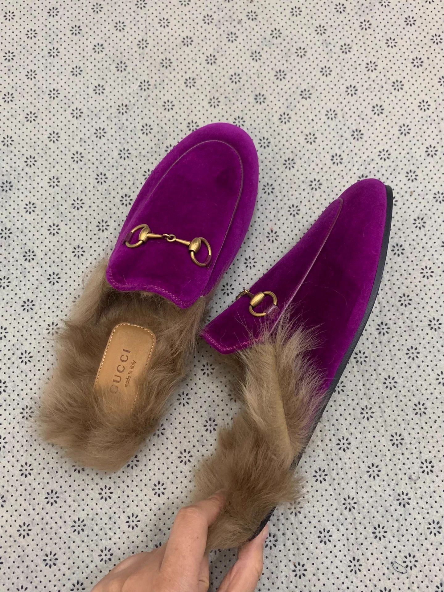 Gucci Gucci Classic Purple Satin Fur Mules New Dust Bag 36.5 Size US 5.5 / IT 35.5 - 2 Thumbnail