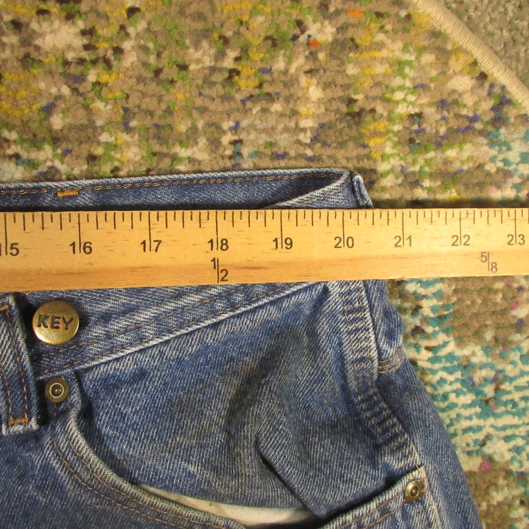 Vintage Key Carpenter Jeans Mens 42x30 Med Wash Denim Straight Leg 5-Pocket Workwear Casual Size US 42 / EU 58 - 7 Thumbnail