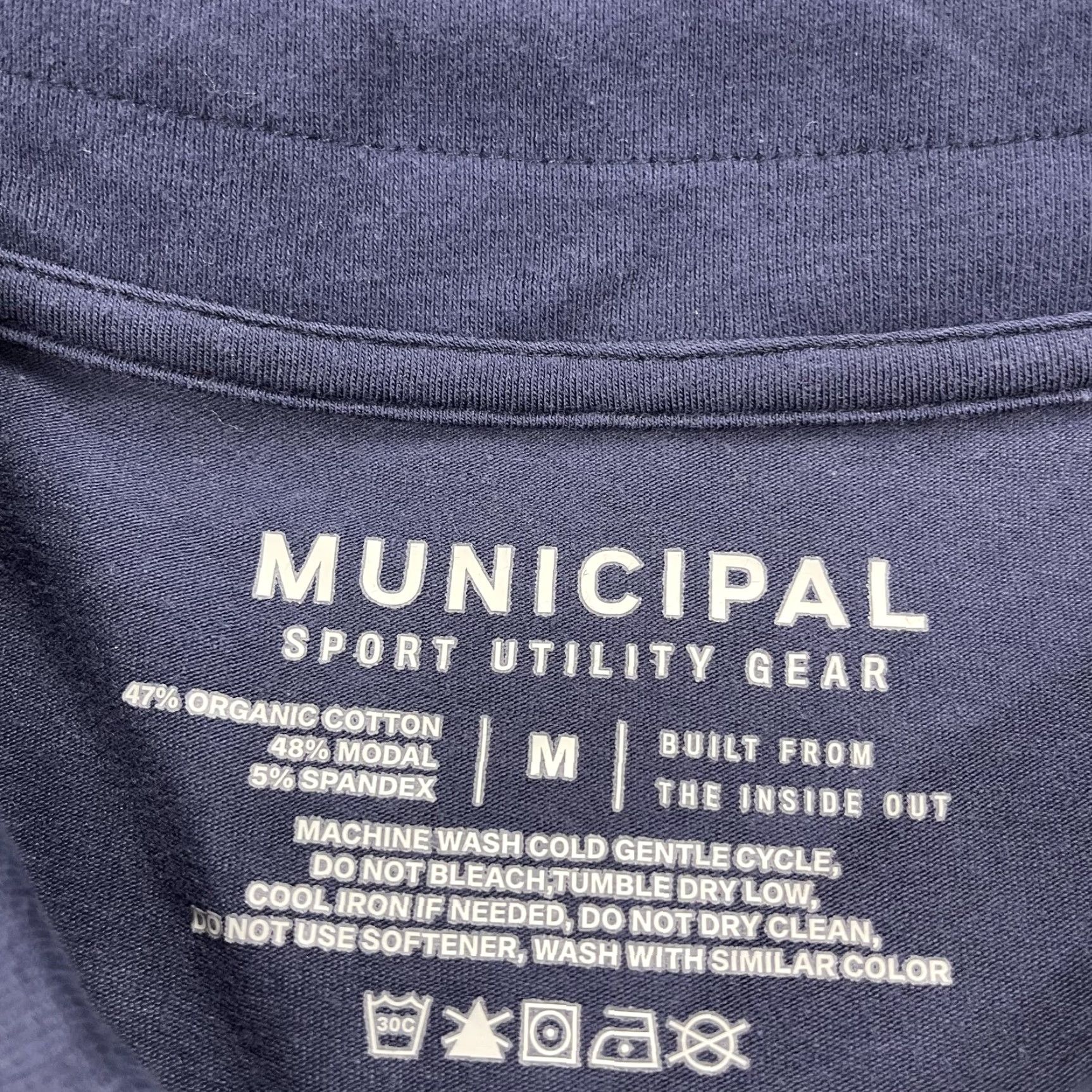 Vintage Municipal Shirt Mens Medium Navy Blue Organic Cotton Collared Sports Logo Easy Care Regular Fit Size US M / EU 48-50 / 2 - 4 Thumbnail