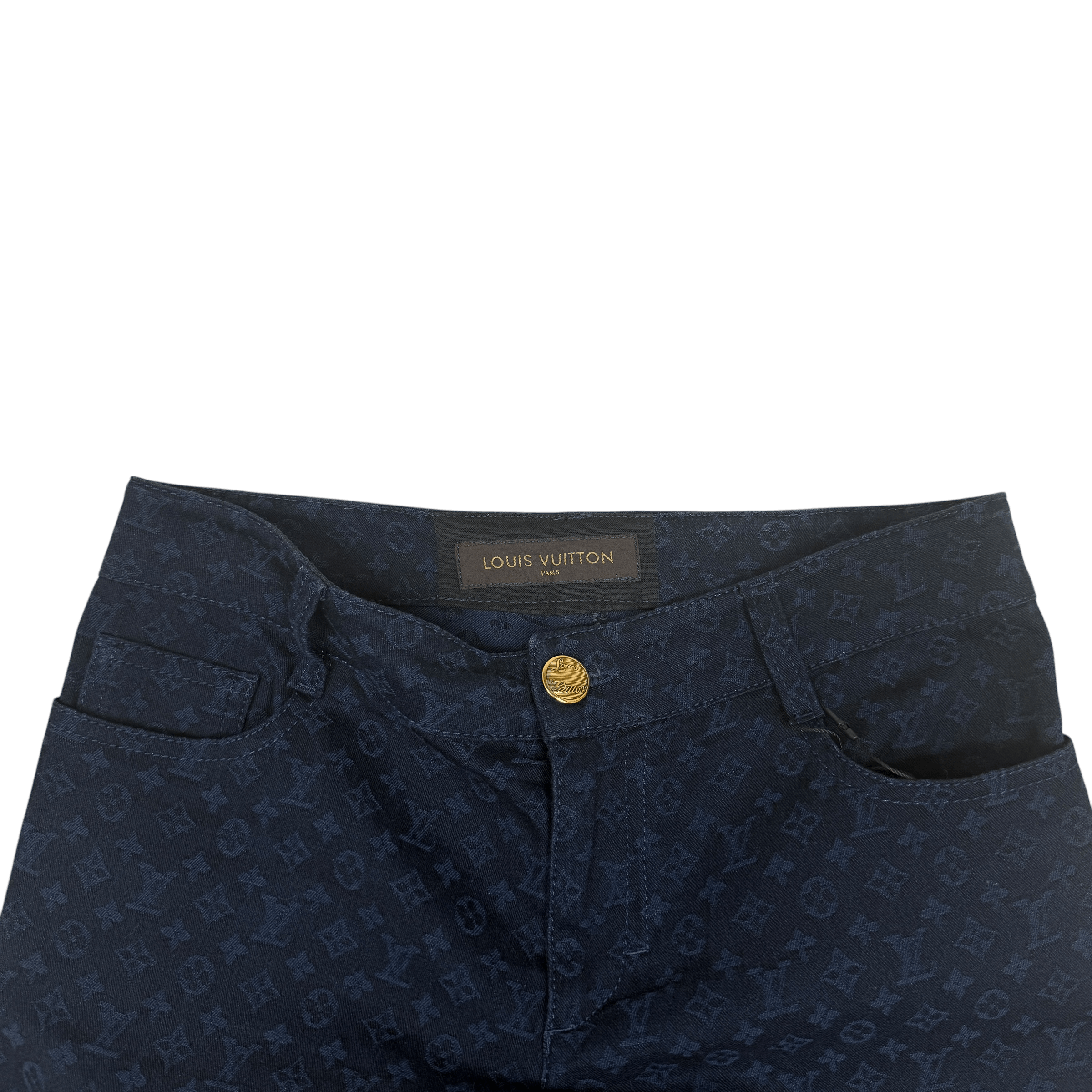 Louis Vuitton Louis Vuitton Monogram Lambskin Trim Capri Denim Pants Navy Size US 36 / EU 52 - 3 Thumbnail
