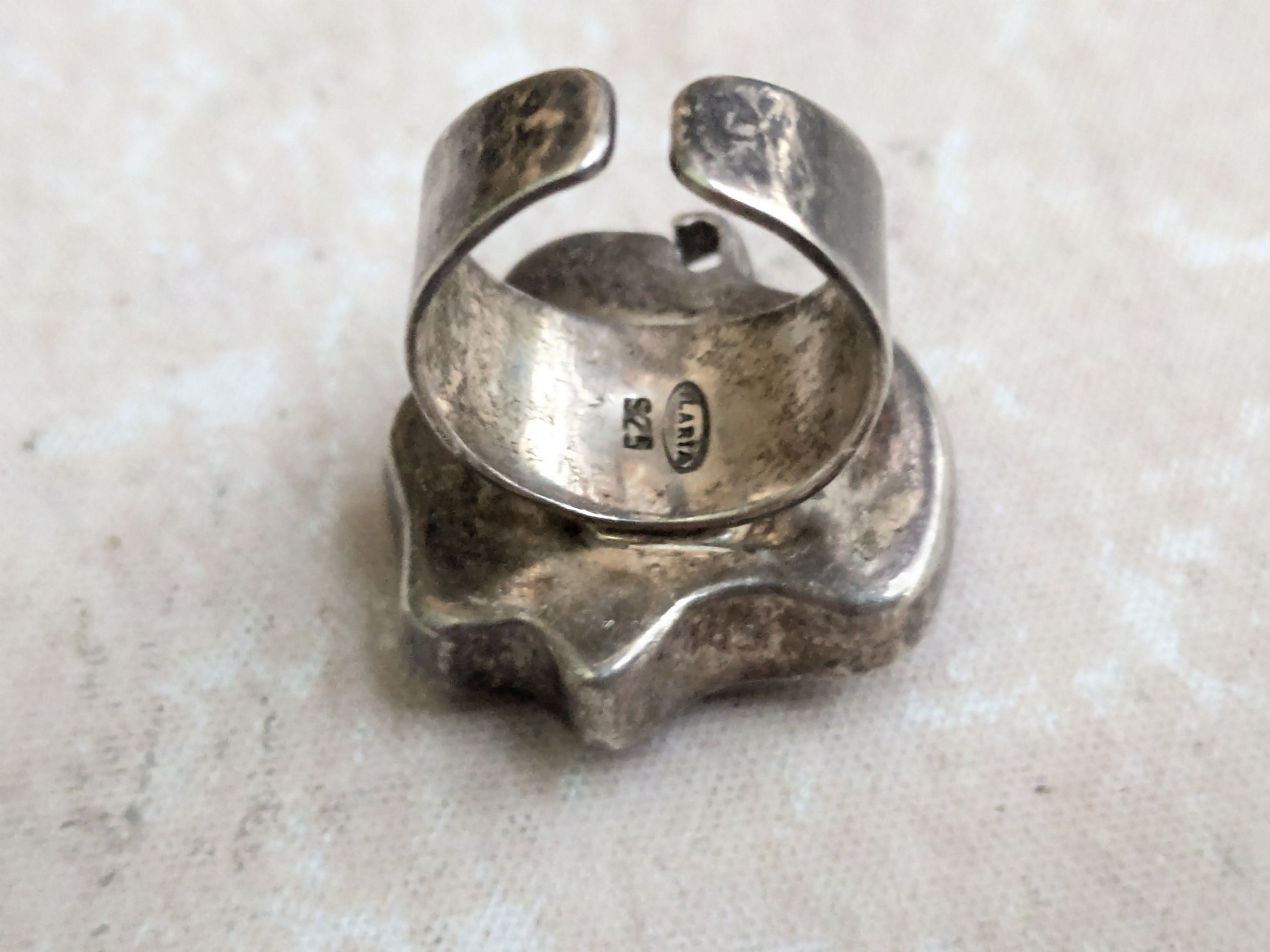 Sterling Silver Vintage Sterling Silver Ring Ilaria Floral Flower Cocktail Size ONE SIZE - 5 Thumbnail