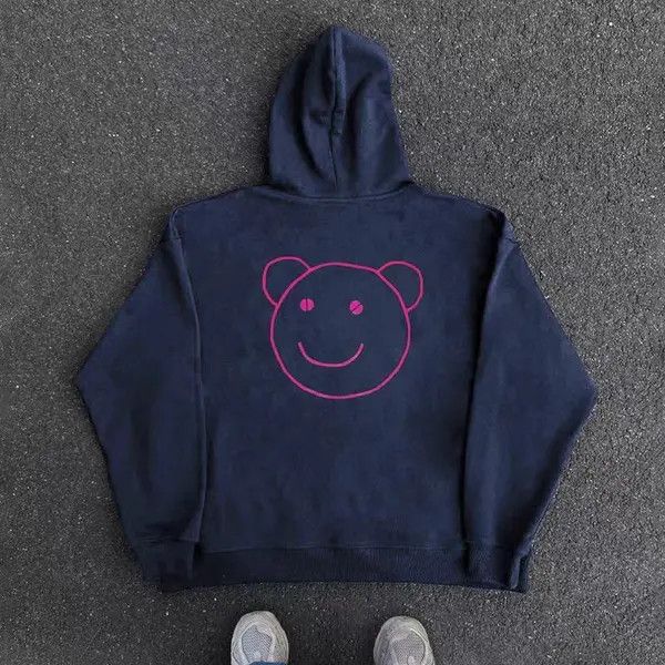 VIBE Hip Hop Street Bear Print Loose XL Hooded Sweatshirt Size US XL / EU 56 / 4 - 1 Thumbnail