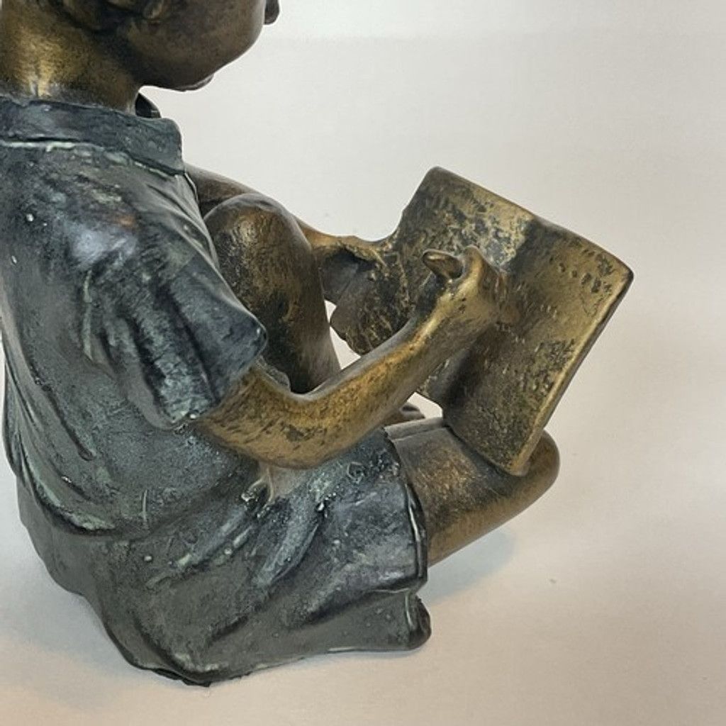 Other VTG SPI Home Pair of Cast Brass Boy & Girl Sculptural 7" Tal Size ONE SIZE - 4 Thumbnail