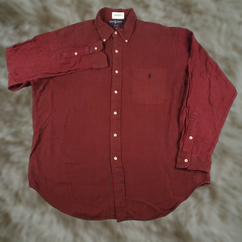 Ralph Lauren VINTAGE Ralph Lauren Shirt Mens Large Red Check Casual Button Up Long Sleeve Mens Size US L / EU 52-54 / 3 - 1 Thumbnail
