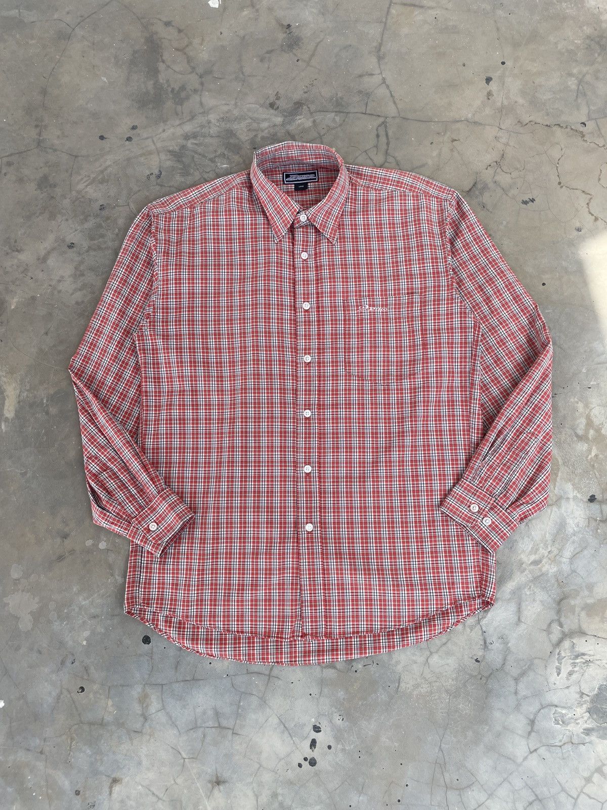 Japanese Brand VTG 90s Piko Hawaii Longboard Wear Red Plaid Chest Pocket Size US L / EU 52-54 / 3 - 1 Thumbnail