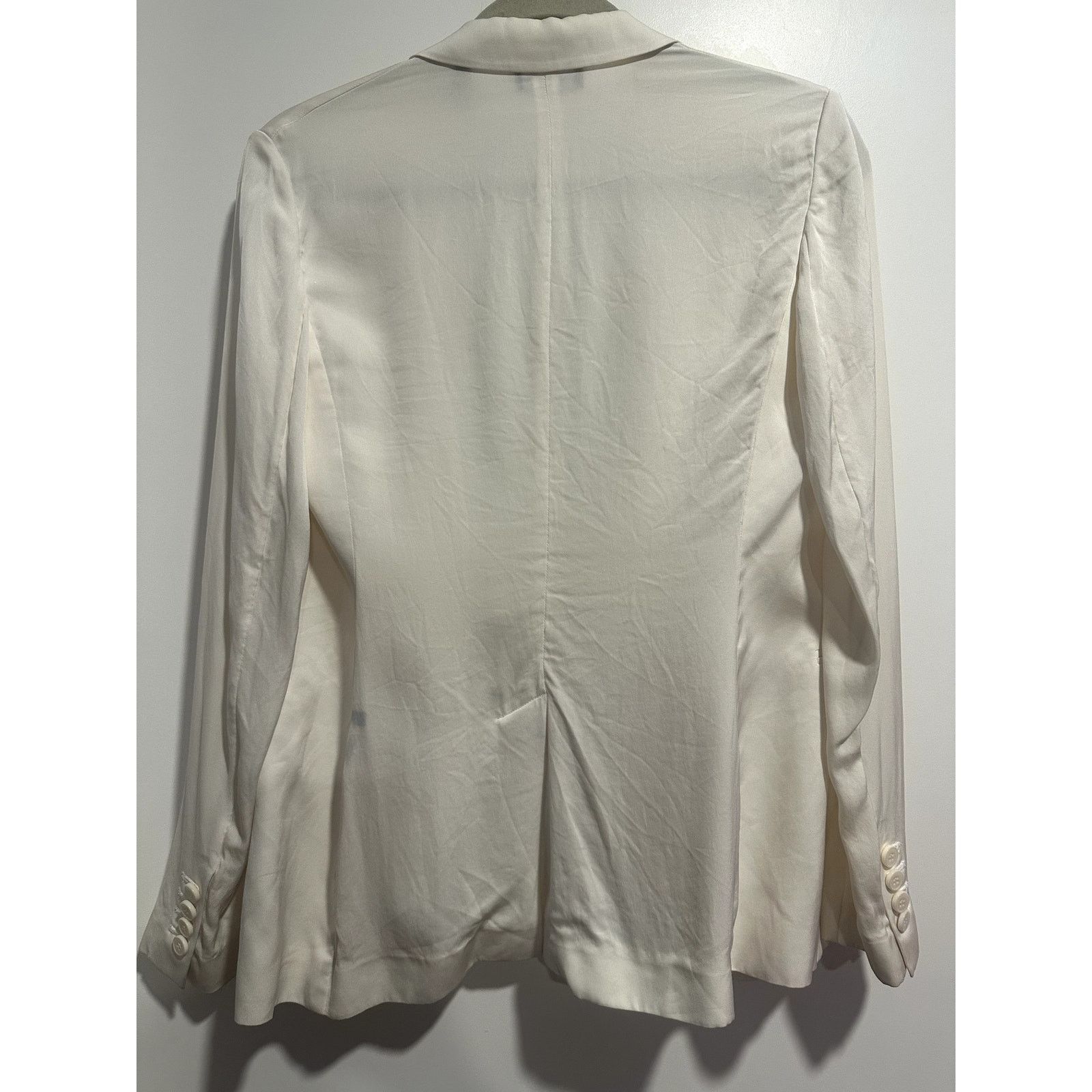 Theory THEORY Grinson Ivory Silk Georgette Blazer Jacket Sz 4 $425 Size S / US 4 / IT 40 - 5 Thumbnail