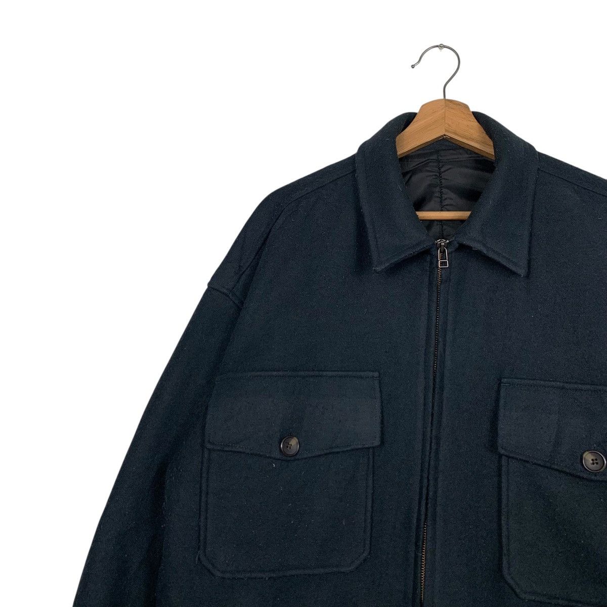 Japanese Brand SENSE OF PLACE Wool Blend Shacket Oversized #2775-C125 Size US M / EU 48-50 / 2 - 3 Thumbnail