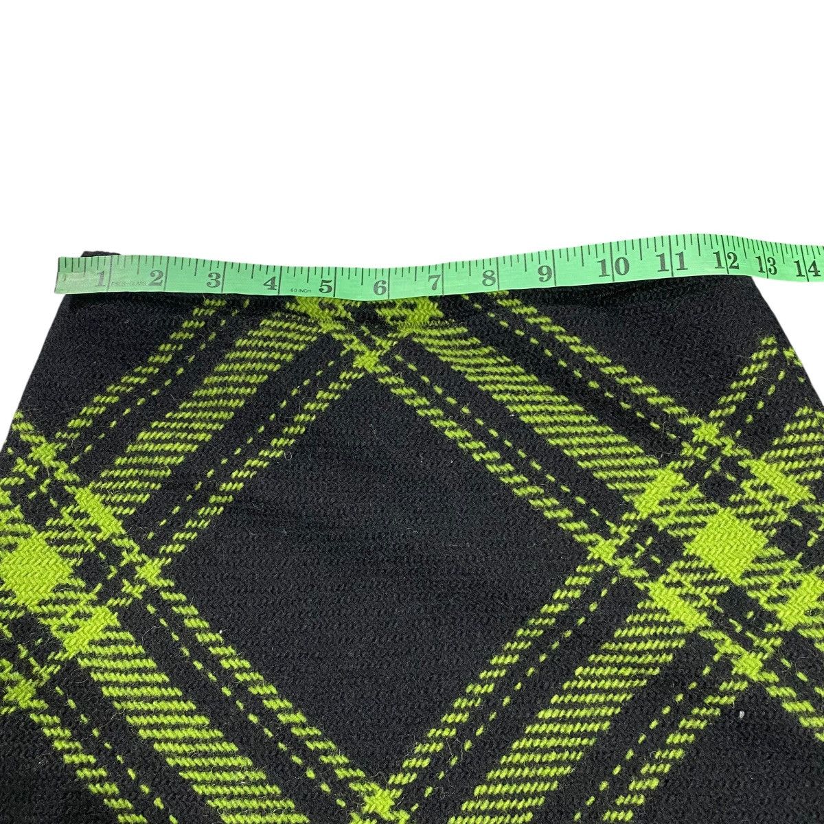 agnes b. Vintage Agnes B Wool Mini Skirt Size 36 Black/Green Colour Size 26" / US 2 / IT 38 - 9 Thumbnail