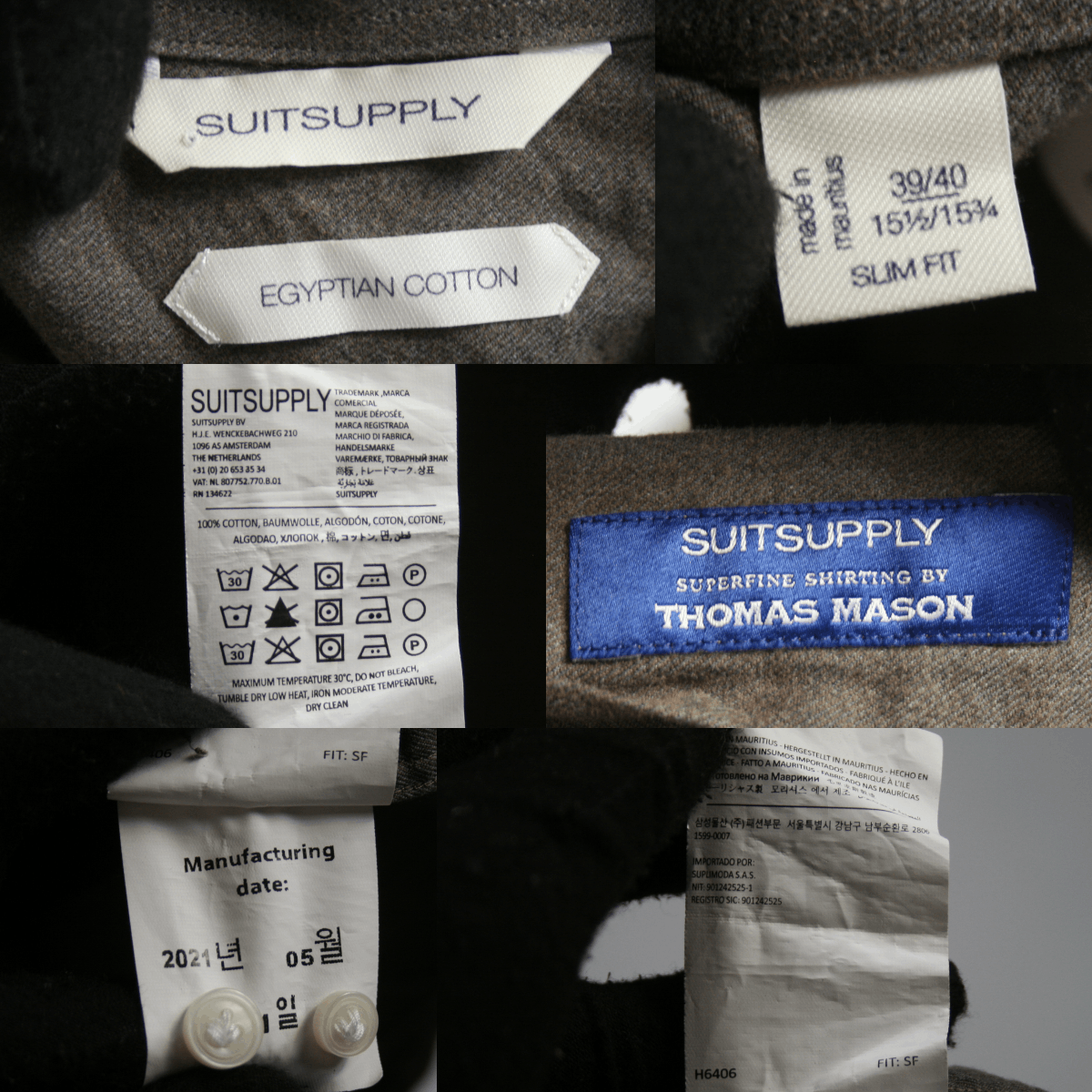 Suitsupply 2021 Egyptian Cotton Slim Fit Dress Soft Shirt Size US M / EU 48-50 / 2 - 8 Thumbnail