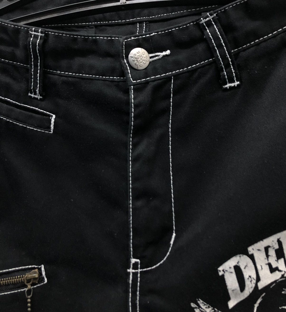 Japanese Brand DENIAL "Abrupt Blow" Graphic Jeans – Gothic Streetwear Style Size US 32 / EU 48 - 15 Thumbnail