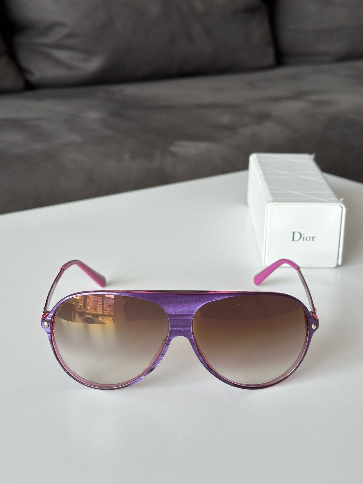 Dior DIOR Tahuata Les Marquises Pink Purple Aviator Sunglasses Size ONE SIZE - 5 Thumbnail