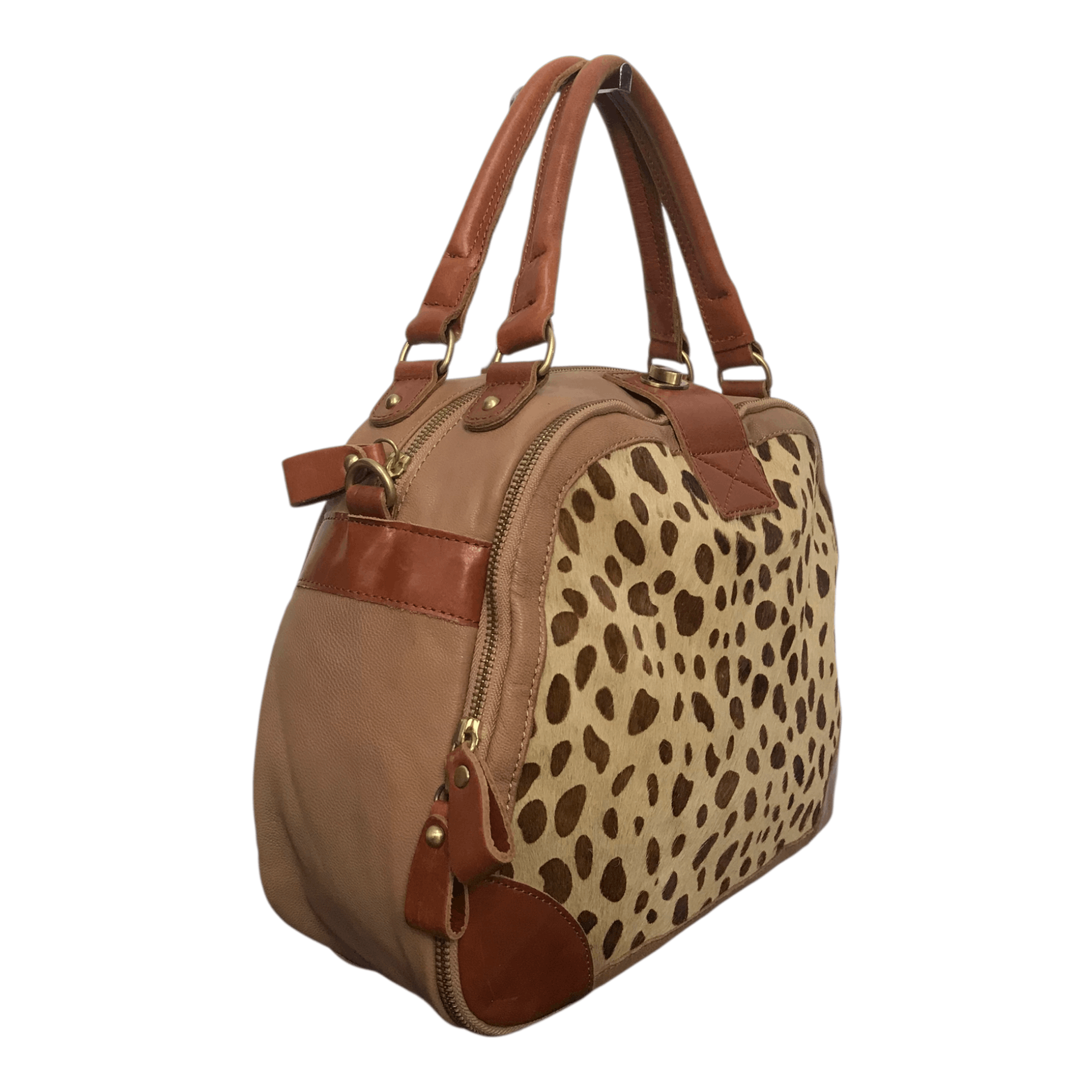 Genuine Leather Perche Fur Leather Tote Bag Size ONE SIZE - 3 Thumbnail