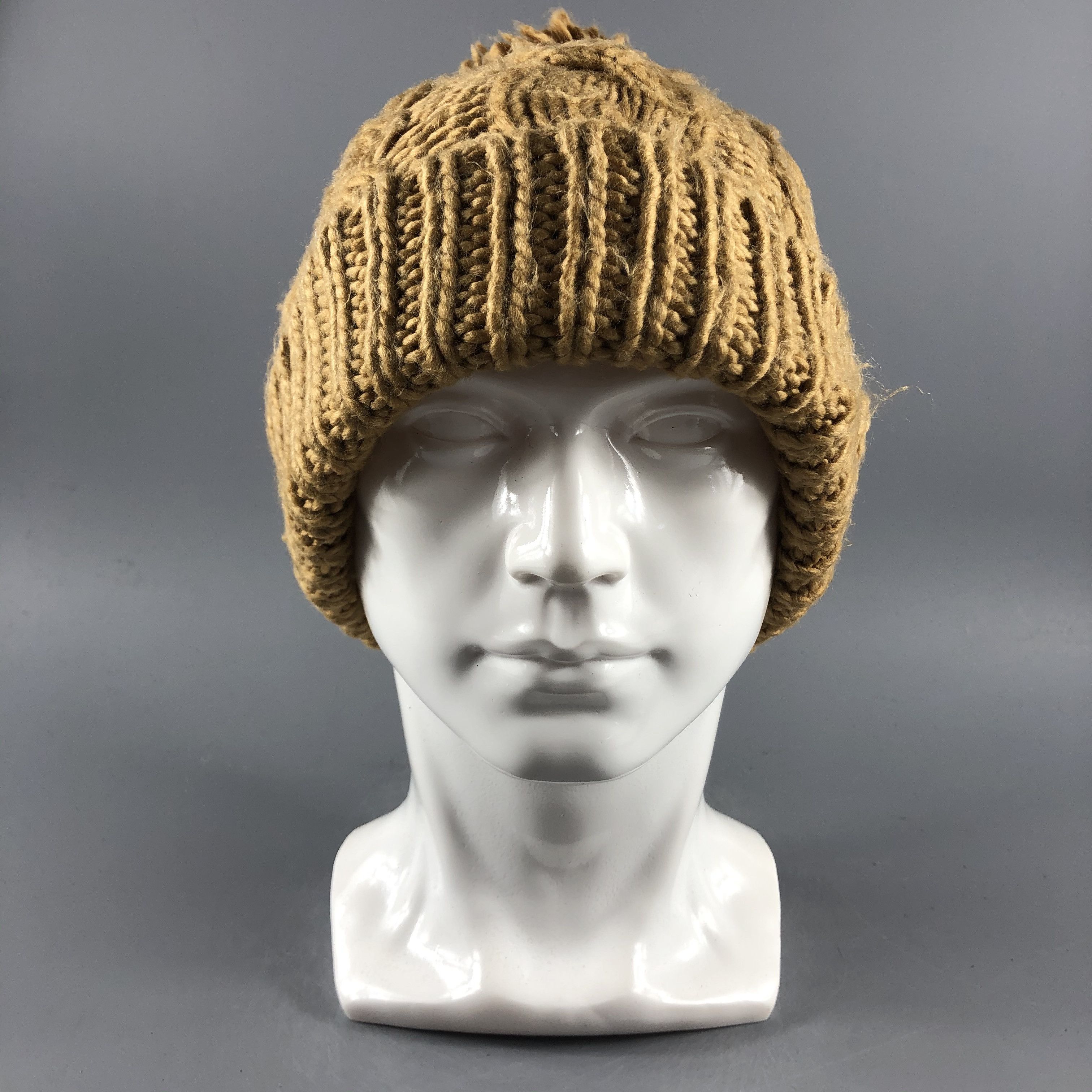 image of Vintage Earth Cable Knit Pompom Beanie Snow Hat Snow Cap -D274 in Brown, Men's