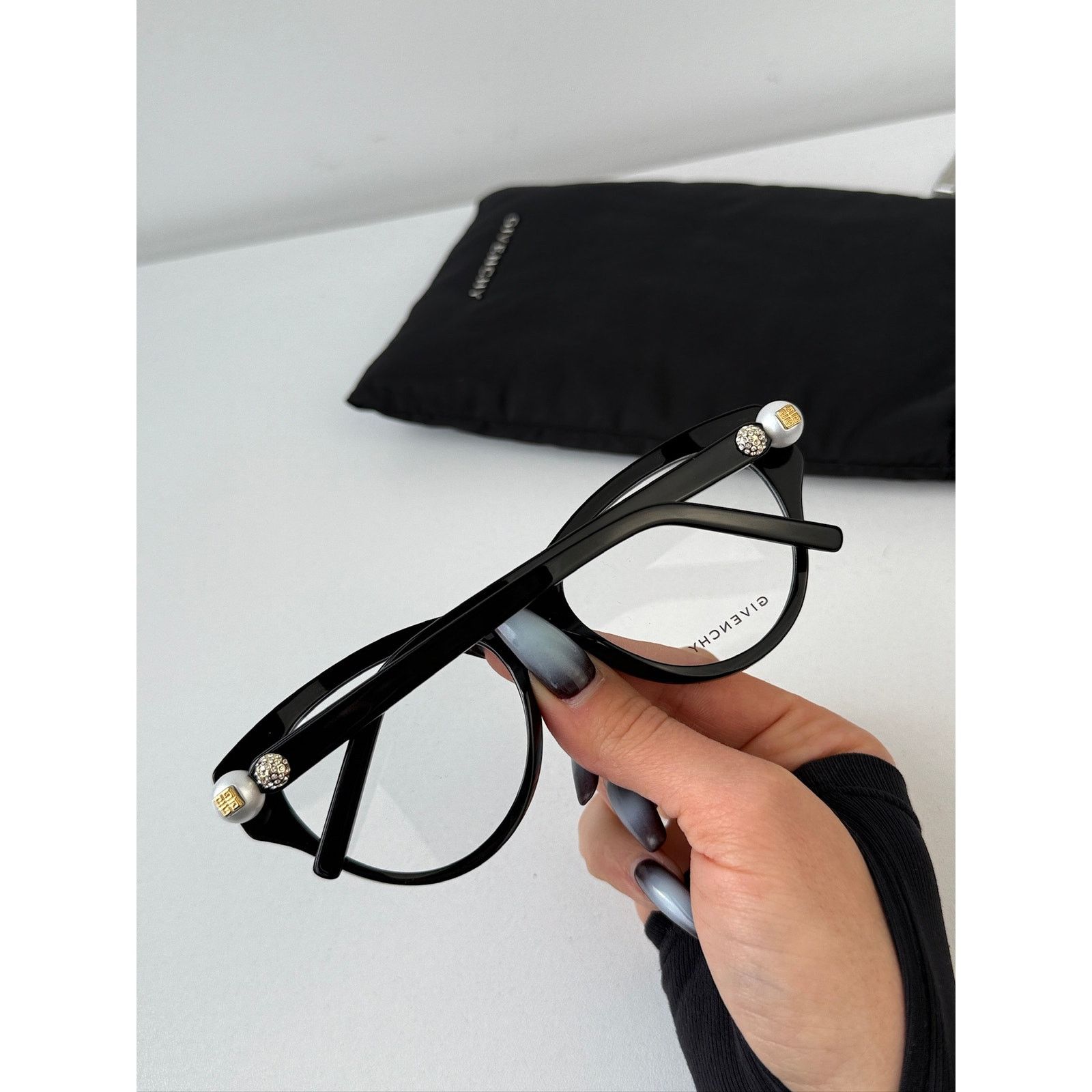 Givenchy NEW Givenchy GV50048I Cat Eye Pearl Black Crystal Frames Size ONE SIZE - 4 Thumbnail