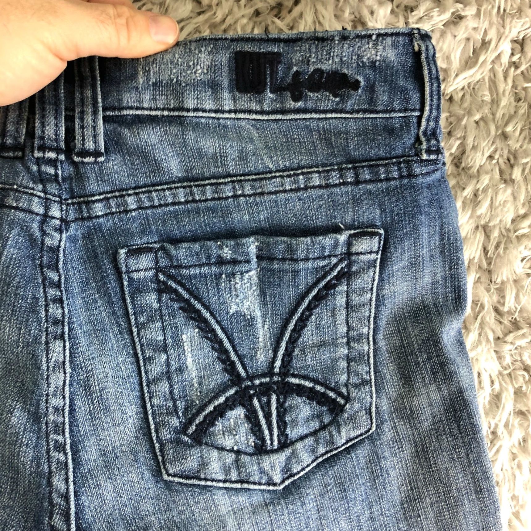 Vintage KUT from the Kloth Womens Size 2 Mid Rise Straight Denim Jeans Blue Distressed-Not Distressed? (Note: Distressed is No in specs) Size 26" / US 2 / IT 38 - 6 Thumbnail