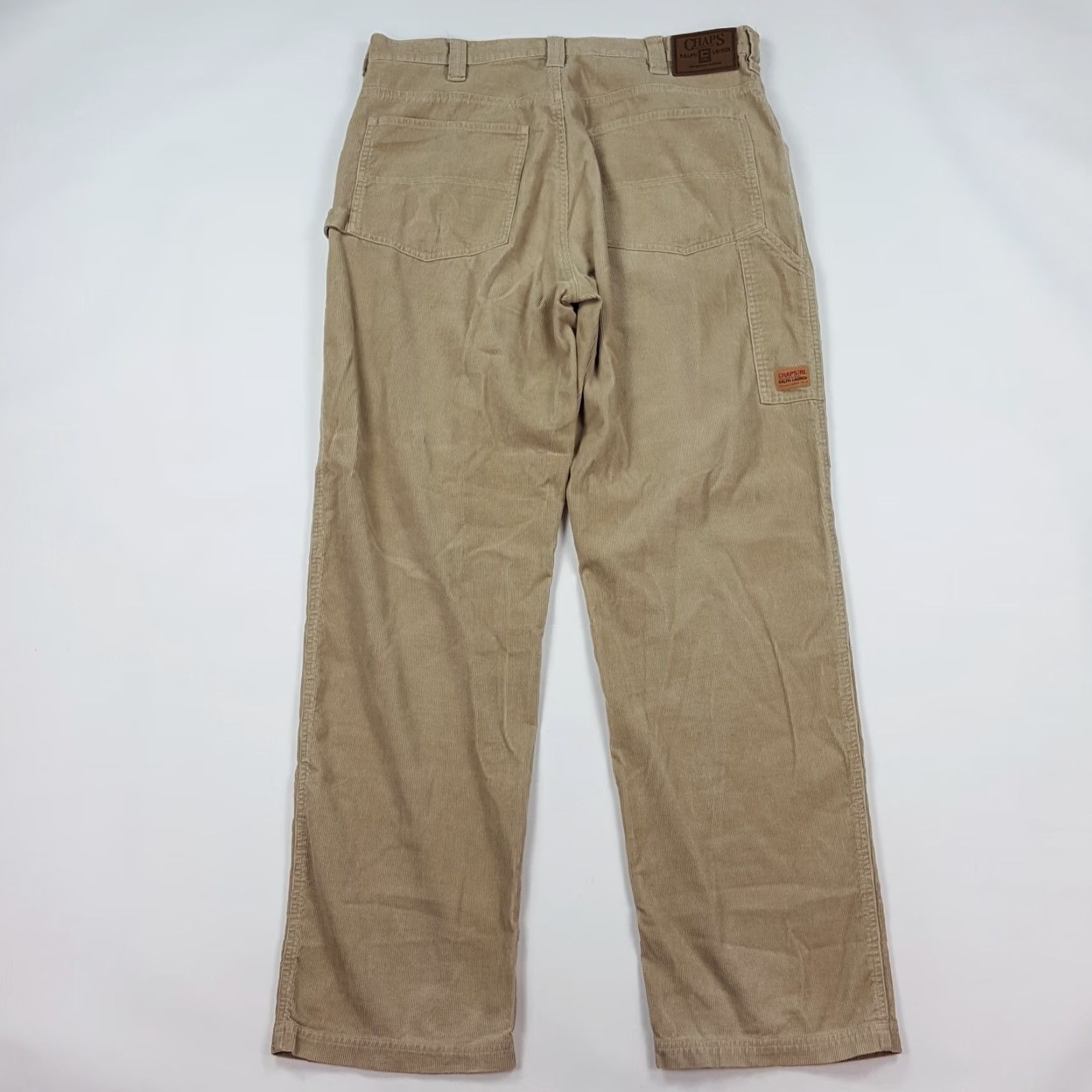 Ralph Lauren VINTAGE Ralph Lauren Chaps Corduroy Pants Mens 36x34 Beige Cords Straight Leg 90s Retro Preppy Size US 36 / EU 52 - 4 Thumbnail
