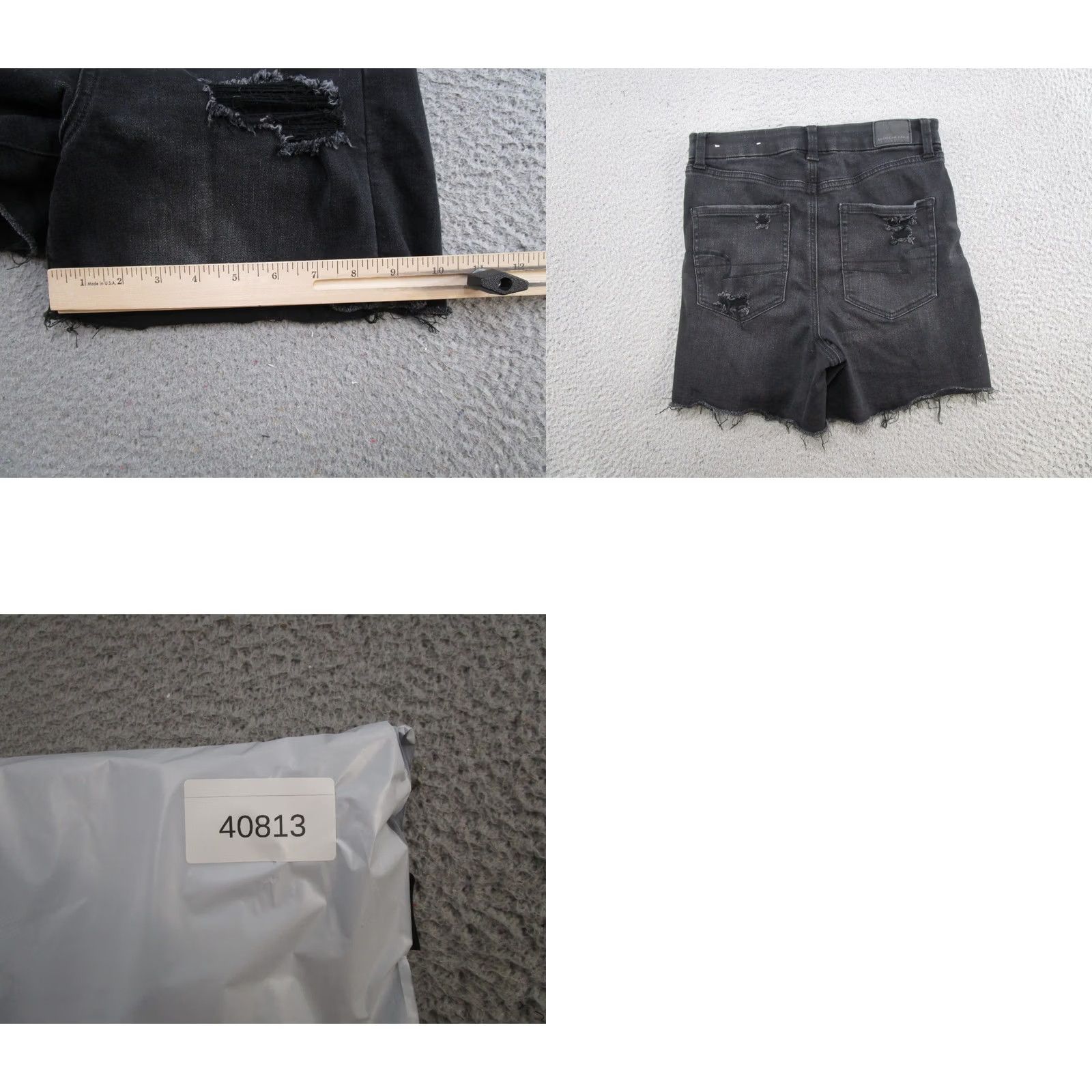 American Eagle Outfitters American Eagle Outfitters Shortie Shorts Button Fly Size 6 Denim Black High Rise 5-Pocket Stretch Womens Casual Summer Vintage No N/A Size 28" / US 6 / IT 42 - 8 Thumbnail