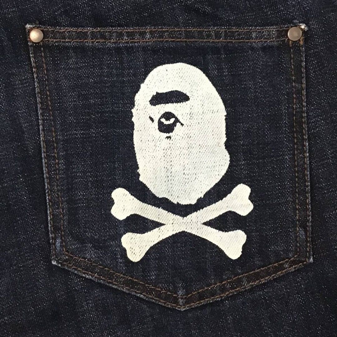 Bape ☠️Pirate Store limited☠️ BAPE CROSS BORN Denim Shorts ★size XL Size US 36 / EU 52 - 4 Thumbnail