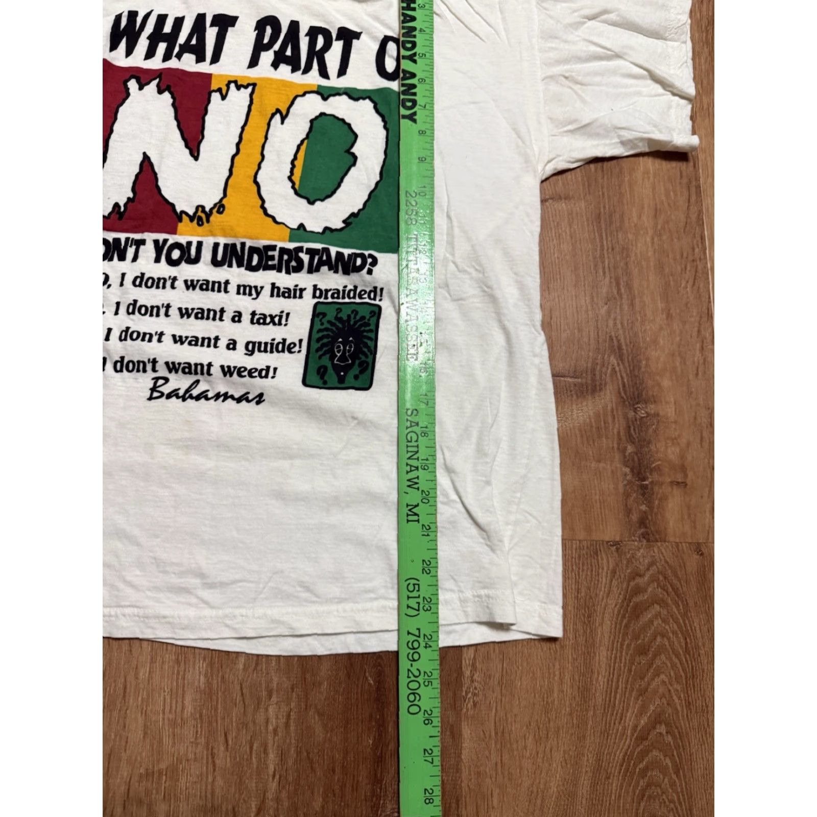 Vintage Jamaica T-Shirt Size Medium “What Part Of No Don't You Understand?" Shirt Mens M White Cotton Preshrunk Regular Sleeve Short Crew Neck Size US M / EU 48-50 / 2 - 6 Thumbnail