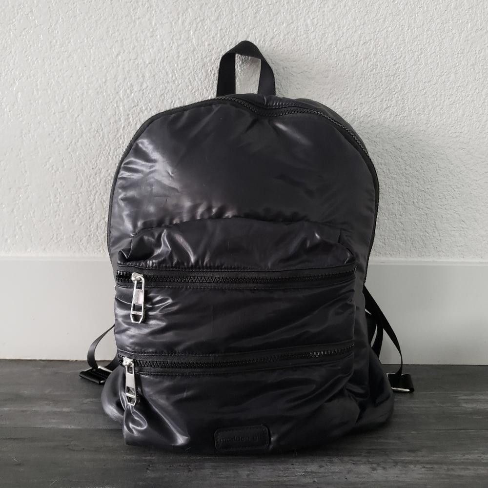 Designer Black Metallic Madden Double Zip Backpack Size ONE SIZE - 1 Thumbnail