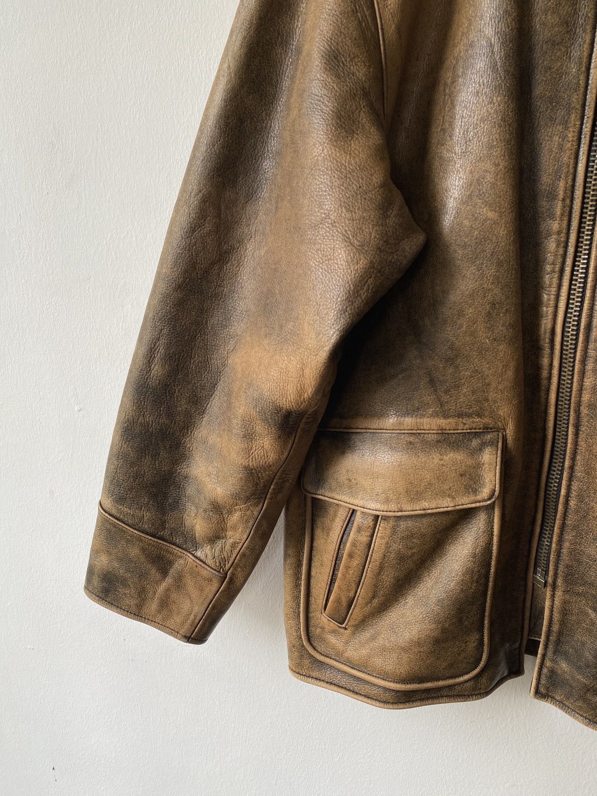 Branded Leather × Vintage Vintage 90s Human Being Union Made Leather Jacket Size US L / EU 52-54 / 3 - 6 Thumbnail