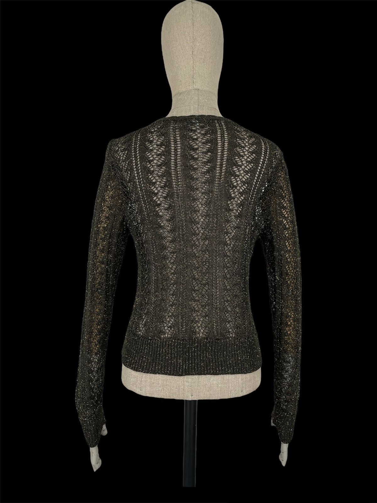 Iris von Arnim PERUVIAN CONNECTION Knit Cotton Lurex Top L/S Jumper Sweater Size M / US 6-8 / IT 42-44 - 4 Thumbnail