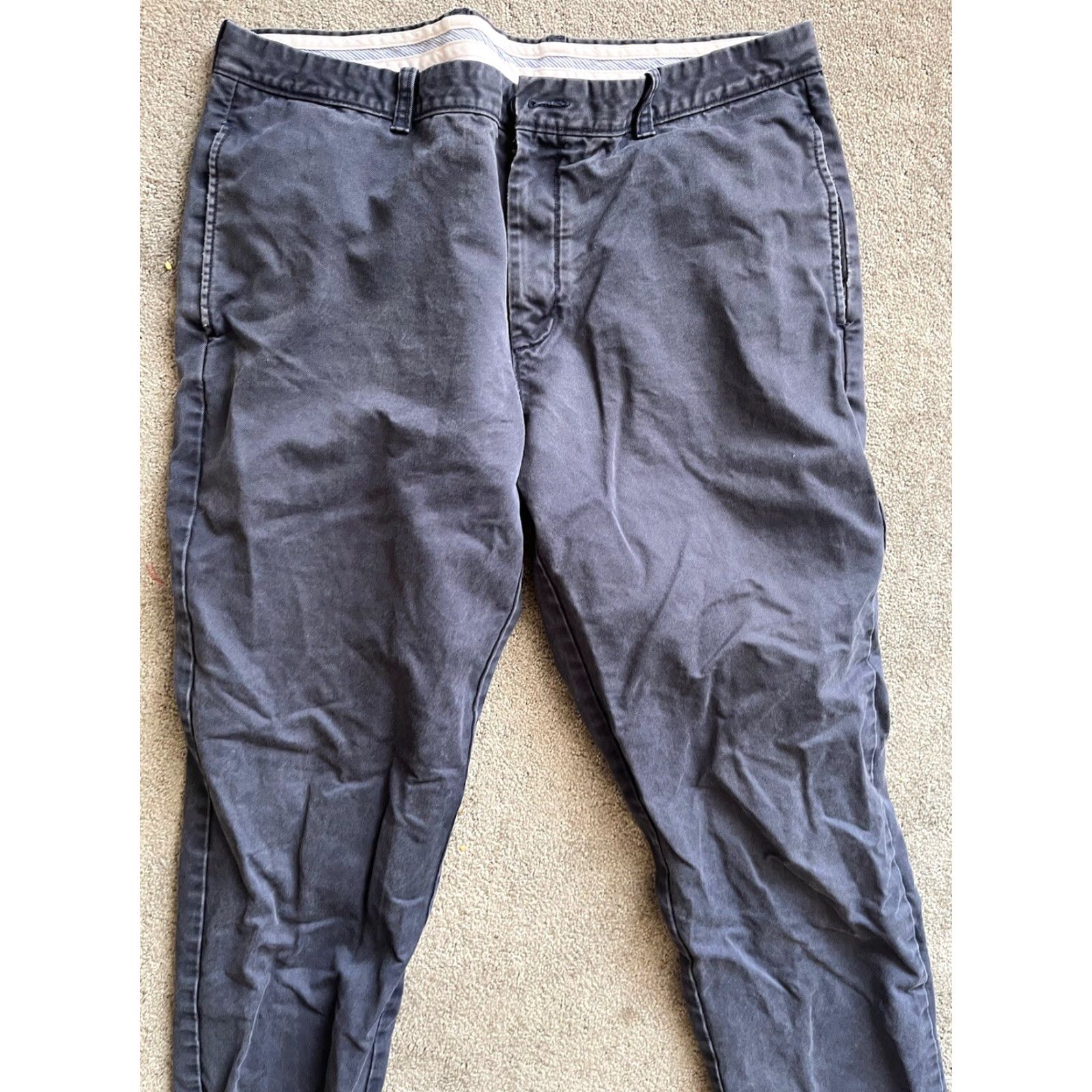 J.Crew VINTAGE J.CREW Men's Slim Chino Pants Size 36 Blue Cotton Flat Front Straight Leg Size US 36 / EU 52 - 2 Thumbnail