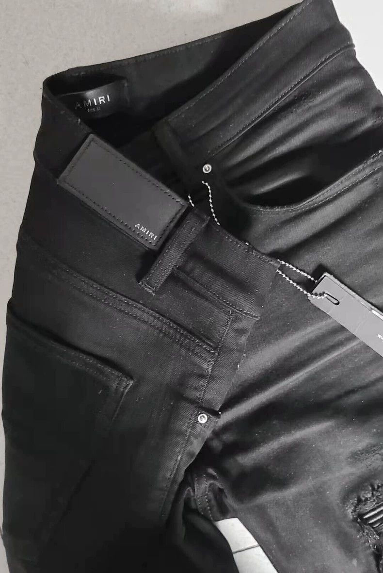 Amiri Amiri 16OG old style pleated mx1 black denim pants Size US 31 - 4 Thumbnail
