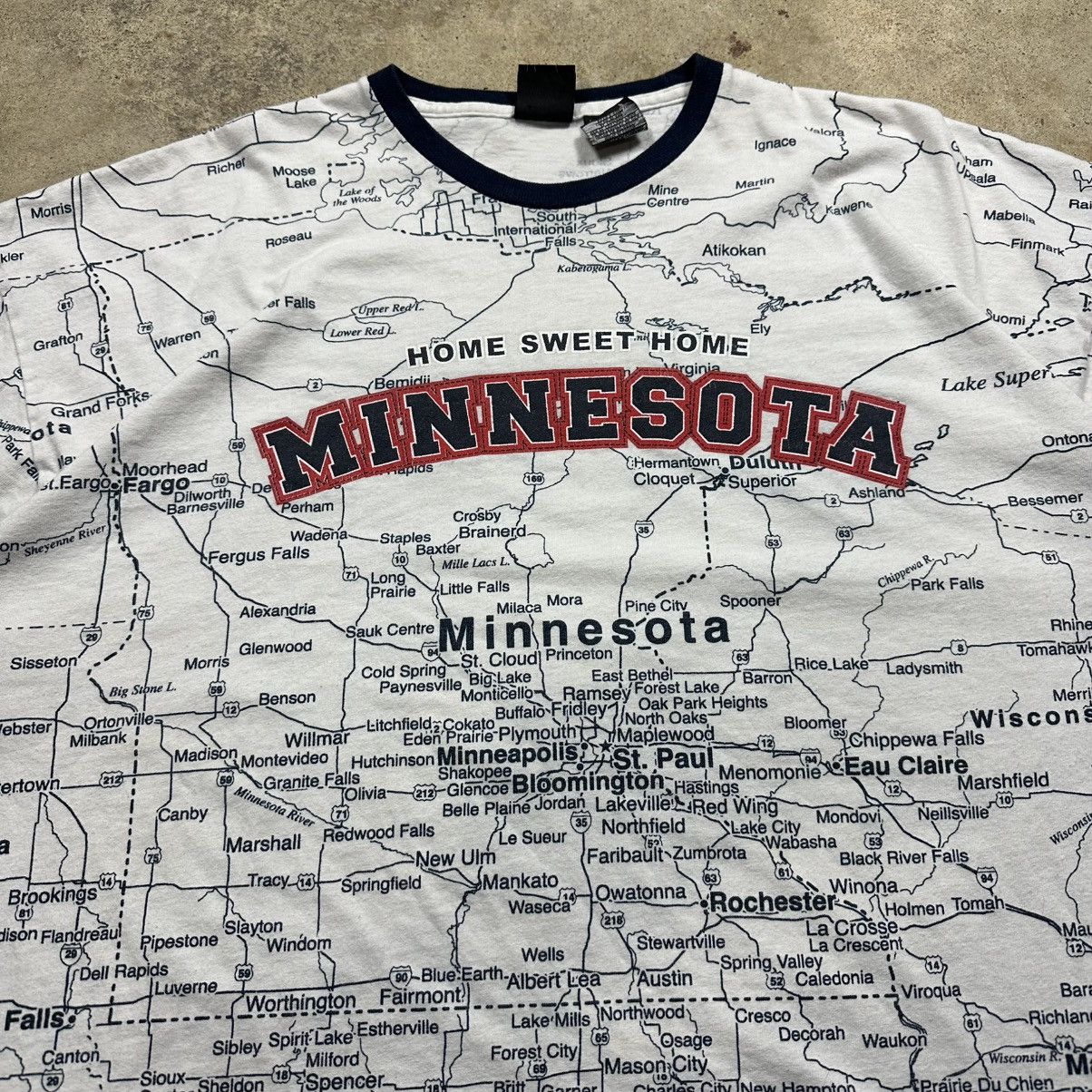Vintage Vintage 90s AOP State of Minnesota Map Shirt Size XXL Size US XXL / EU 58 / 5 - 2 Thumbnail