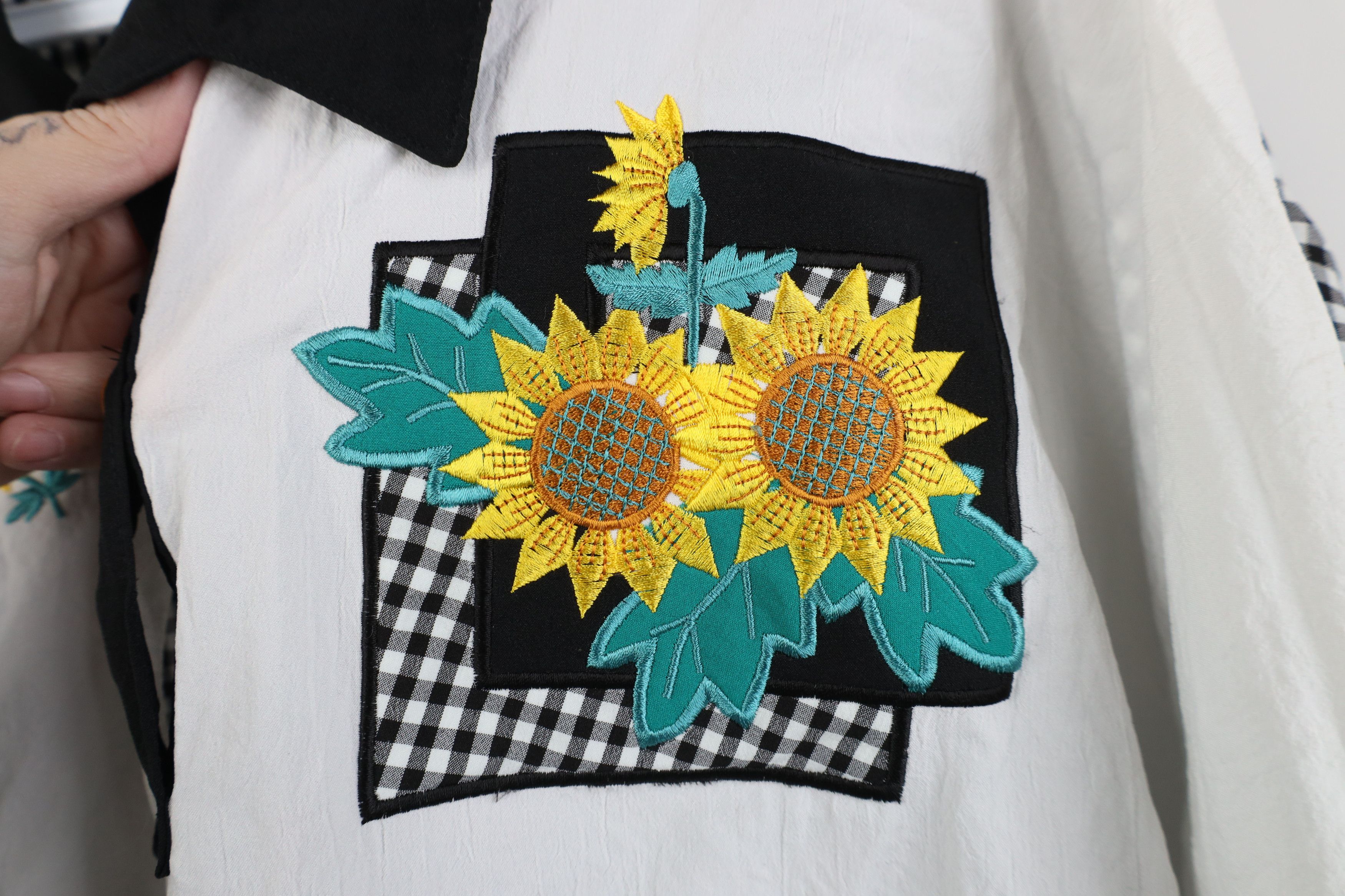 Vintage Vintage 80s 90s Streetwear Dolman Sleeve Sunflower Shirt Size XL / US 12-14 / IT 48-50 - 4 Thumbnail