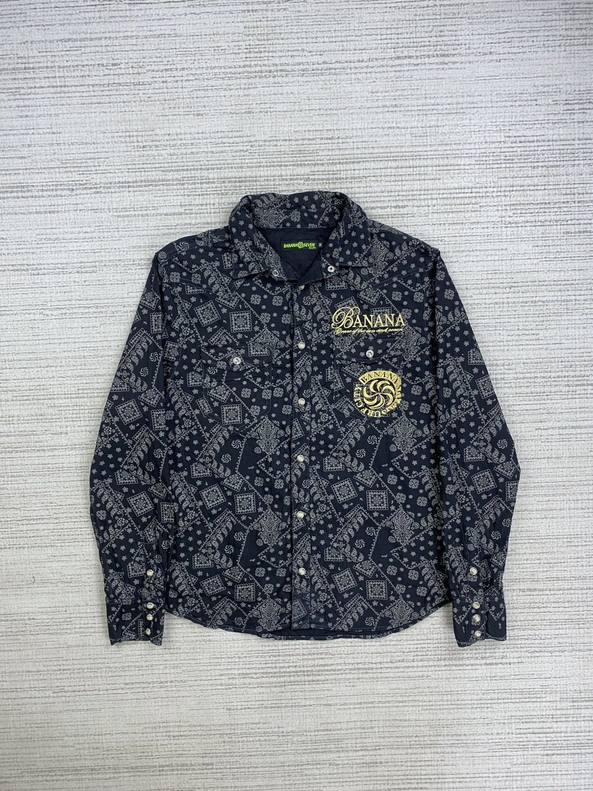 14th Addiction × Beauty Beast × Vintage Vtg Banana Seven Embroidery Logo FullPrinted Button Up Shirt Size US M / EU 48-50 / 2 - 5 Thumbnail