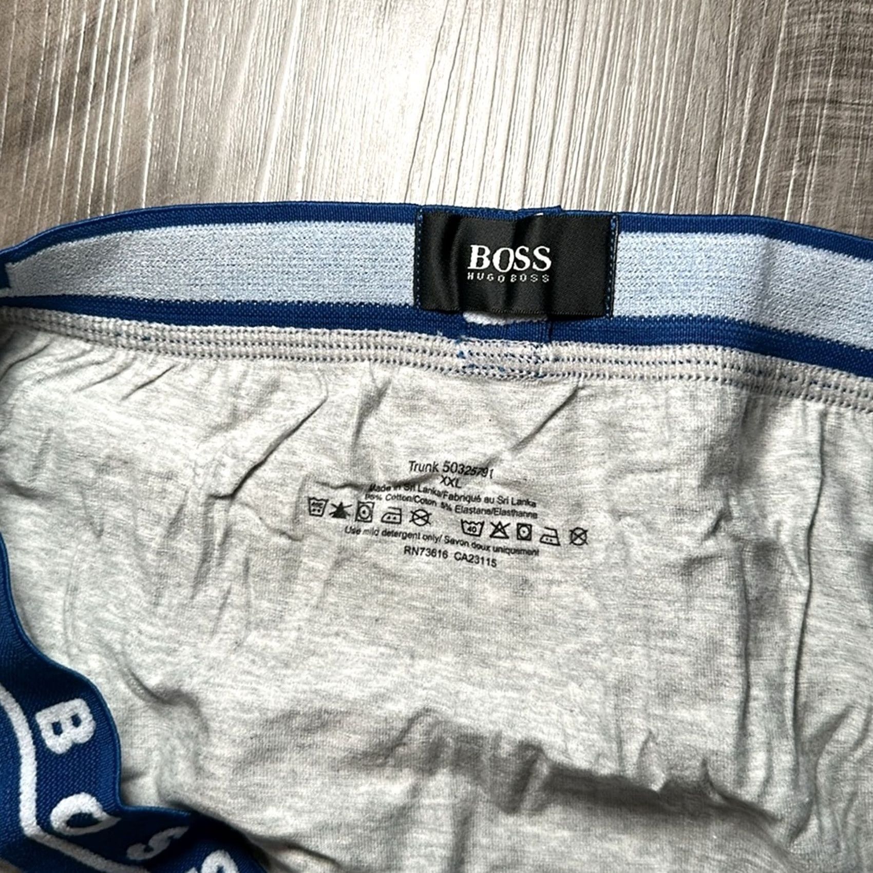 Hugo Boss HUGO BOSS Cotton Stretch Boxer Trunk - 2XL Underwear Gray Mens Regular boxer brief 2XL Size 48R - 3 Thumbnail