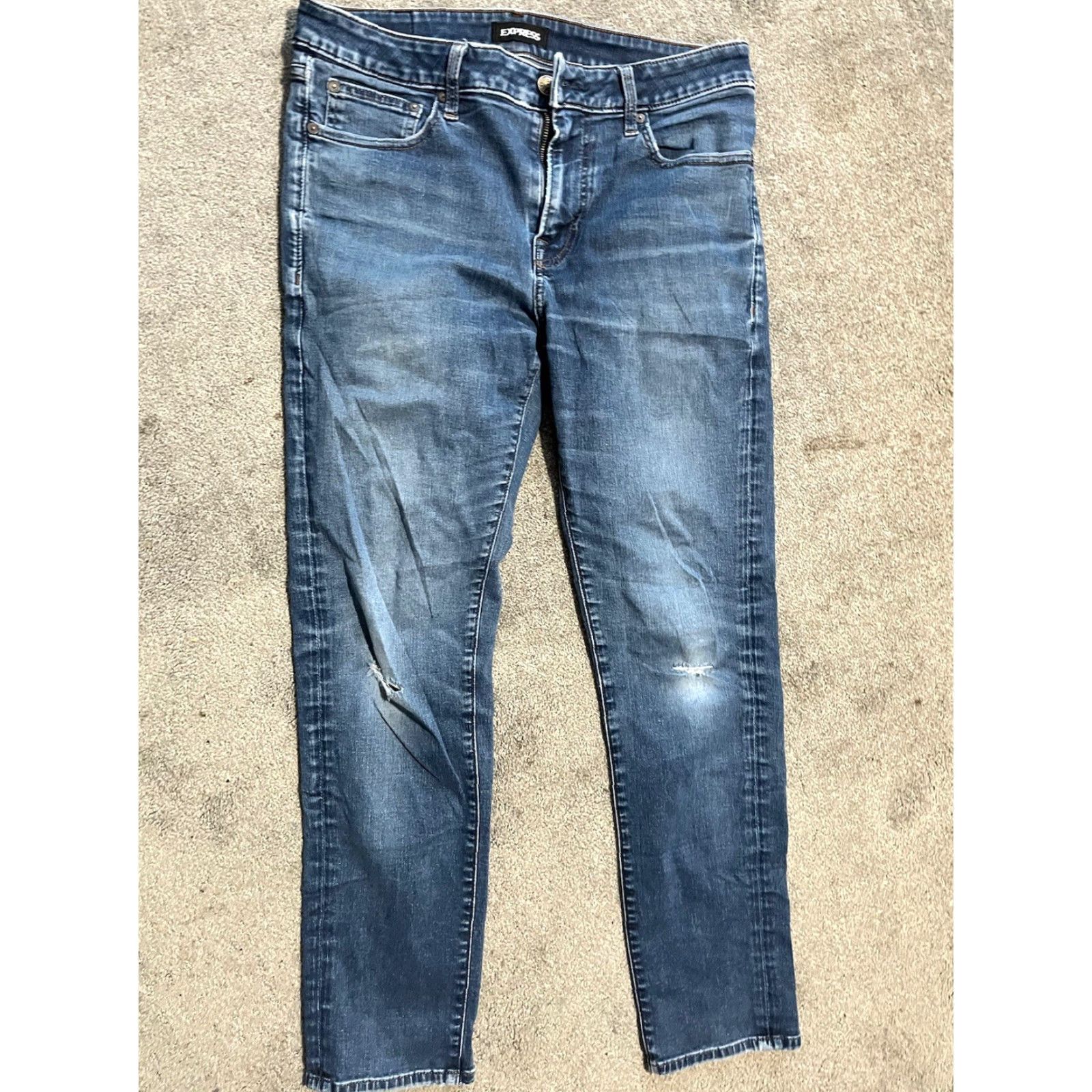 Express Express Jeans Slim Blue 31x32 Medium Wash Mens Size US 31 - 3 Thumbnail