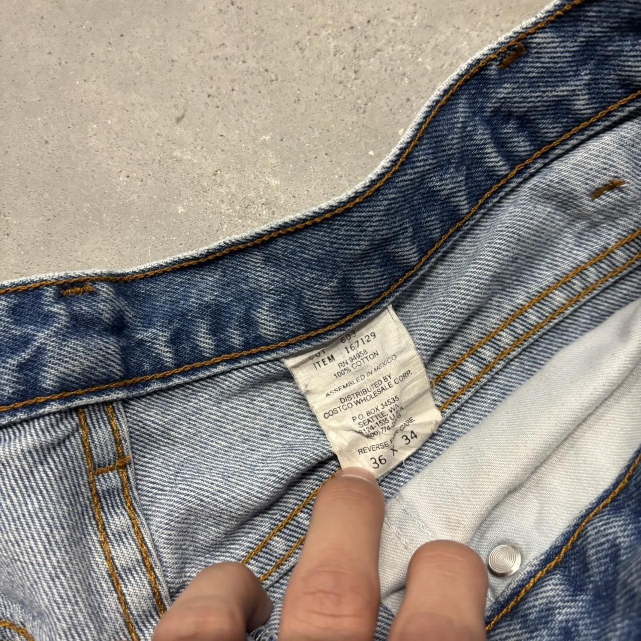 Japanese Brand × Vintage Crazy Vintage 90s Faded Light Wash Distressed Denim Jeans! Size US 36 / EU 52 - 8 Thumbnail