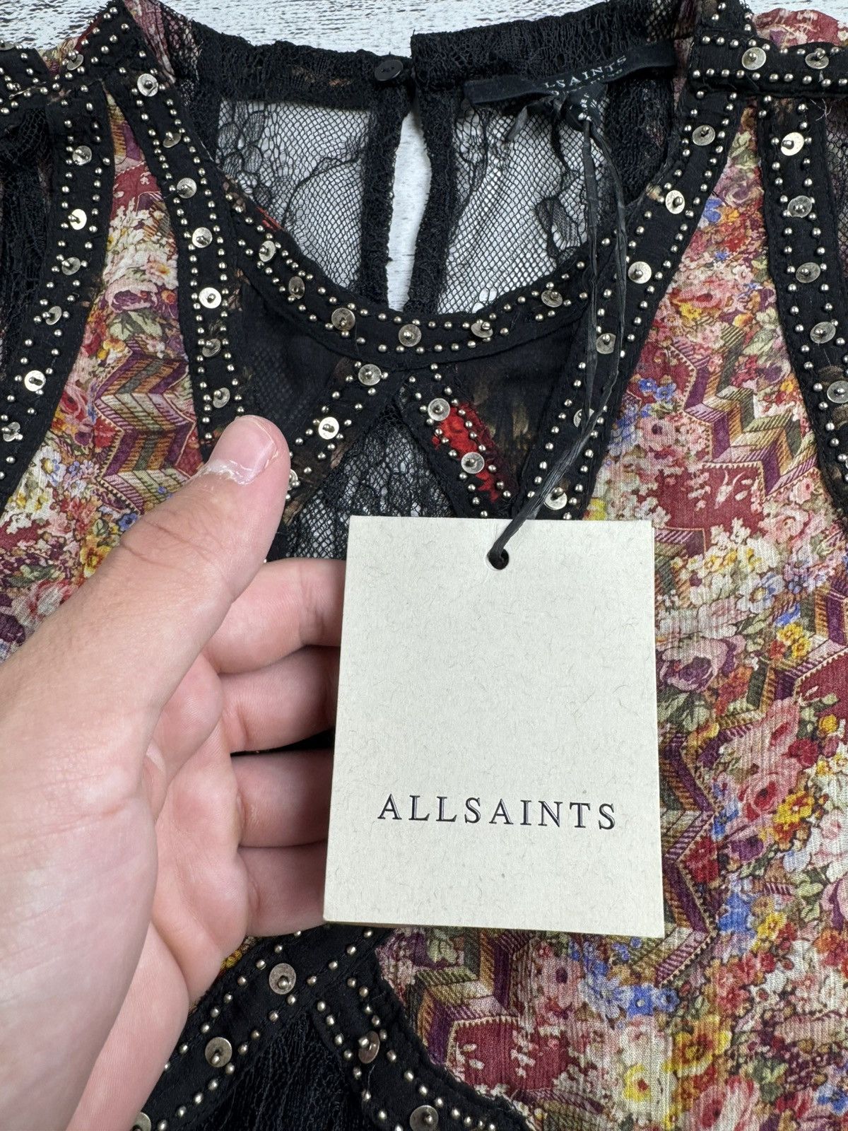 Allsaints AllSaints Lucia Kora Dress Viscose US 6 UK 10 NEW Floral Button Design Tunic Size M / US 6-8 / IT 42-44 - 12 Thumbnail
