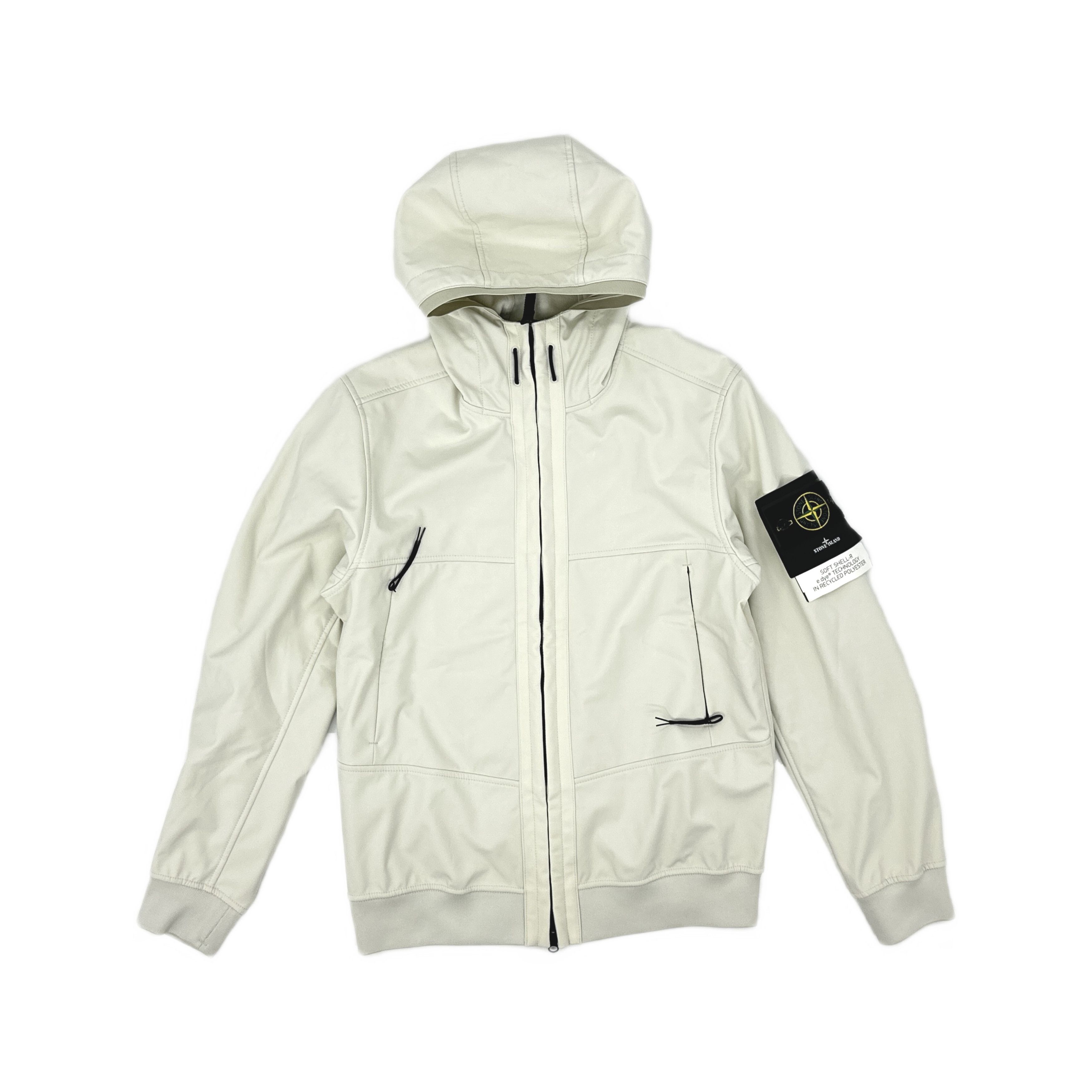 Stone Island Stone Island Soft Shell-R Hooded Jacket White Size M Size US M / EU 48-50 / 2 - 1 Thumbnail