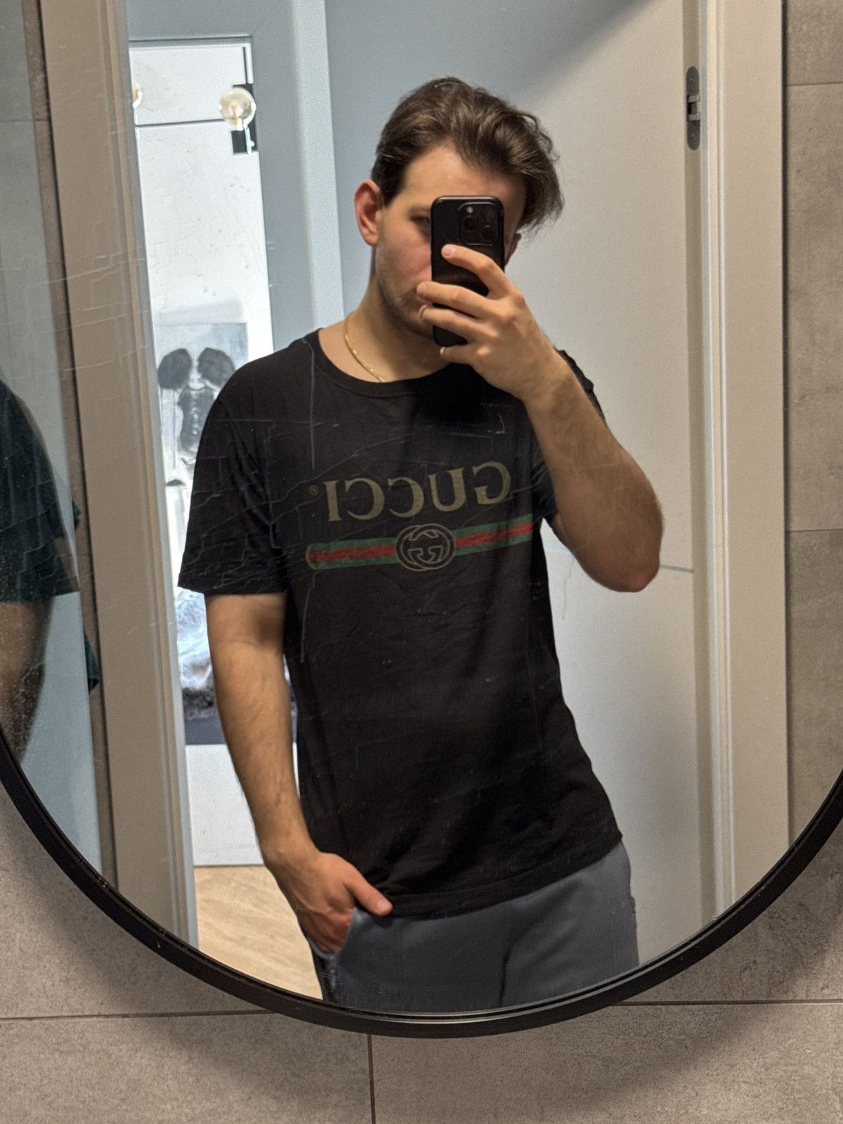 Designer × Gucci GUCCI vintage „fake” Logo T-shirt Size US M / EU 48-50 / 2 - 3 Thumbnail