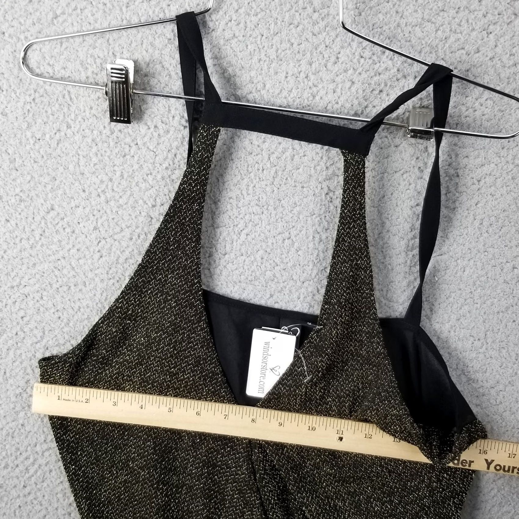 Vintage Windsor Tank Top NWT Medium Black Sheer Back Gold Size M / US 6-8 / IT 42-44 - 6 Thumbnail