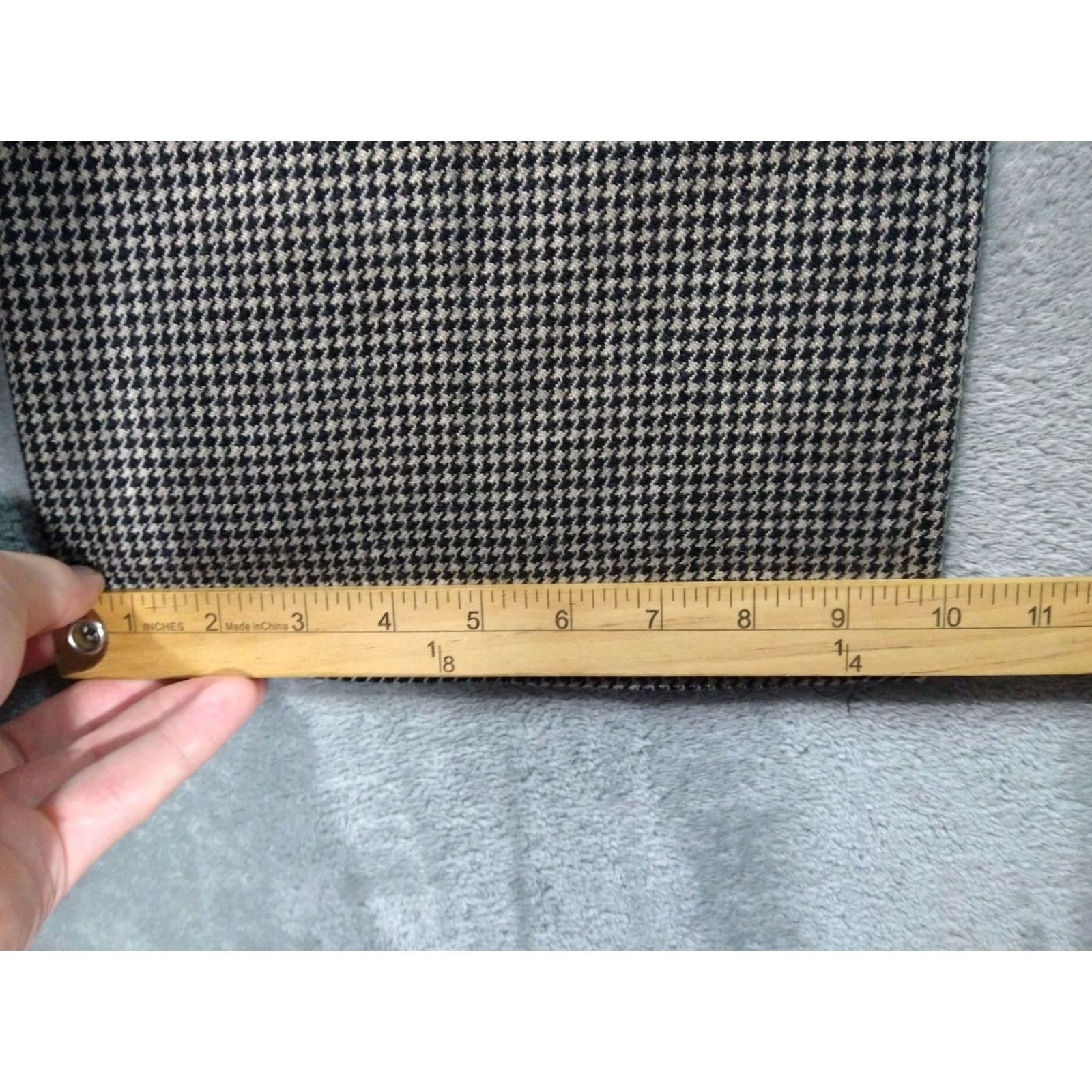 Ralph Lauren Ralph Lauren Pants Womens 14 Beige Black Houndstooth Wool Straight Leg Trousers Size 36" / US 14 / IT 50 - 6 Thumbnail