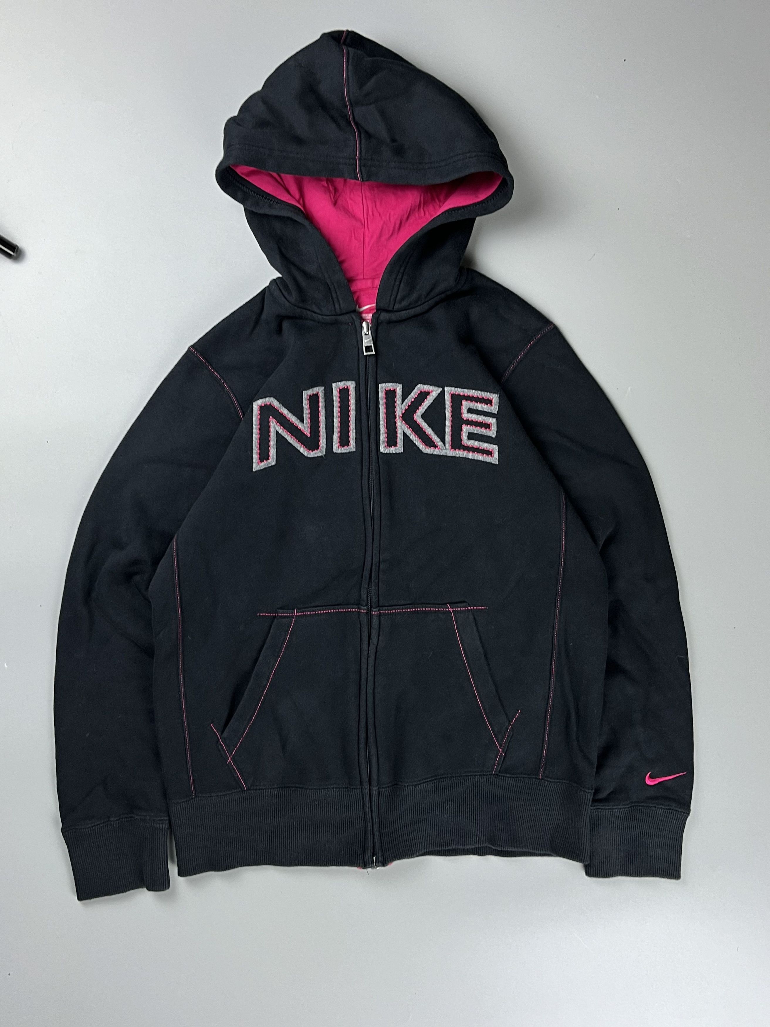 Nike × Vintage Nike Vintage Center Logo Zip Hoodie Size L / US 10 / IT 46 - 1 Thumbnail