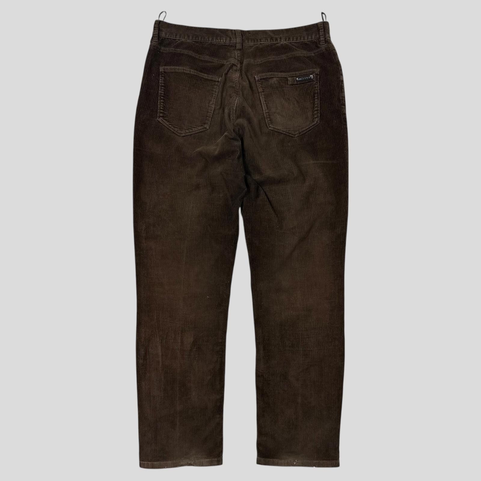 Prada Prada Sport 2010 Black Logo Tab Brown Corduroy Trousers IT48 Size US 31 - 1 Thumbnail