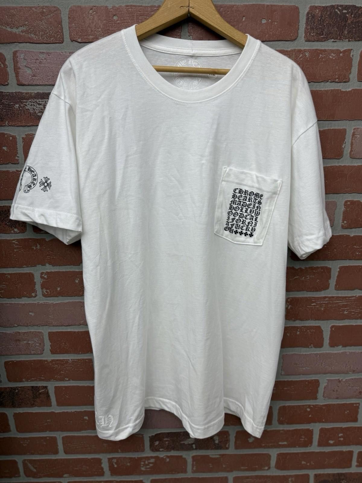 Chrome Hearts Multi Back Logo Pocket Tee White Black XL NEW