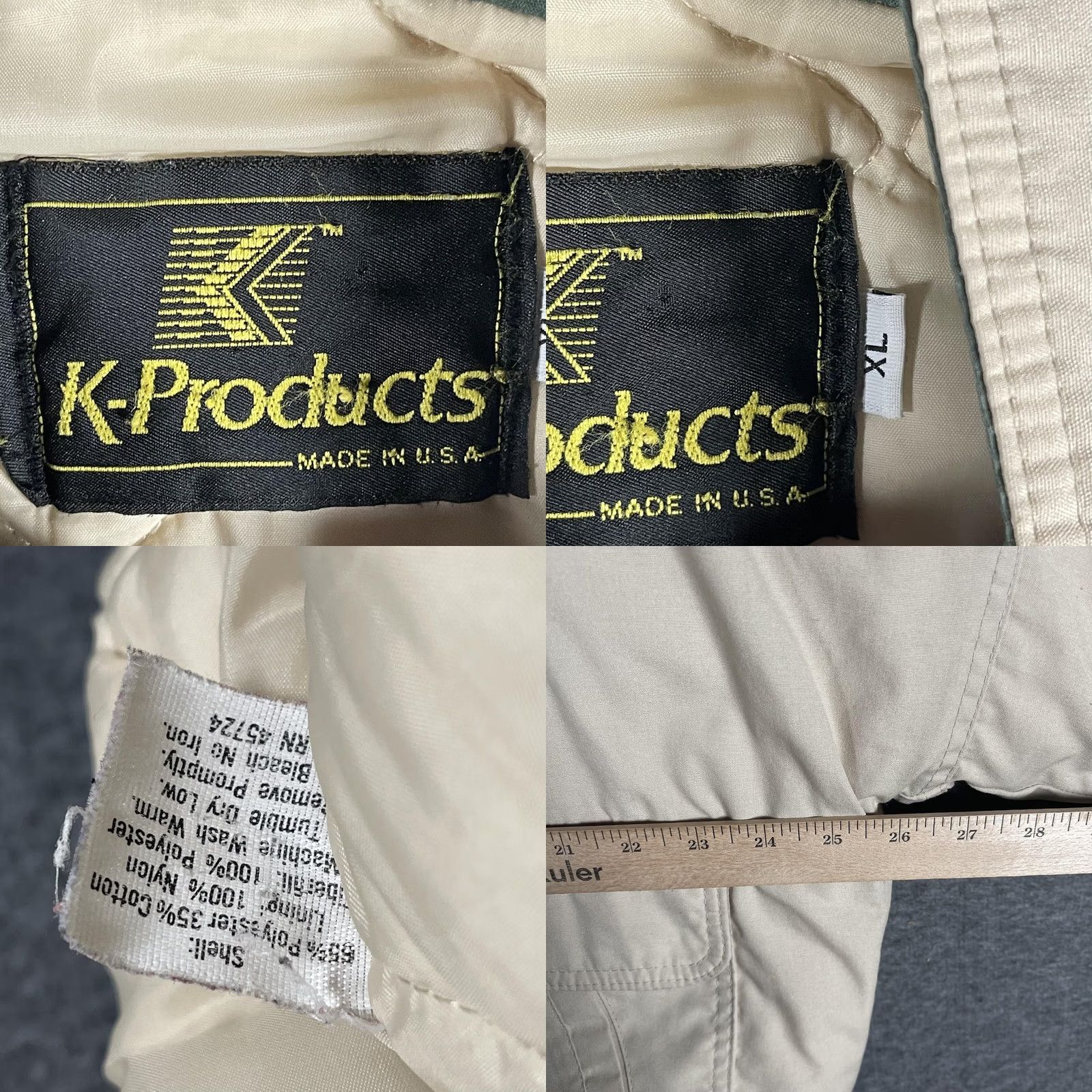 Vintage VINTAGE K-Products Canopy Jacket Mens XL Beige Insulated Bomber Jacket USA 90s Mens XL Beige Bomber Jacket Size US XL / EU 56 / 4 - 9 Thumbnail