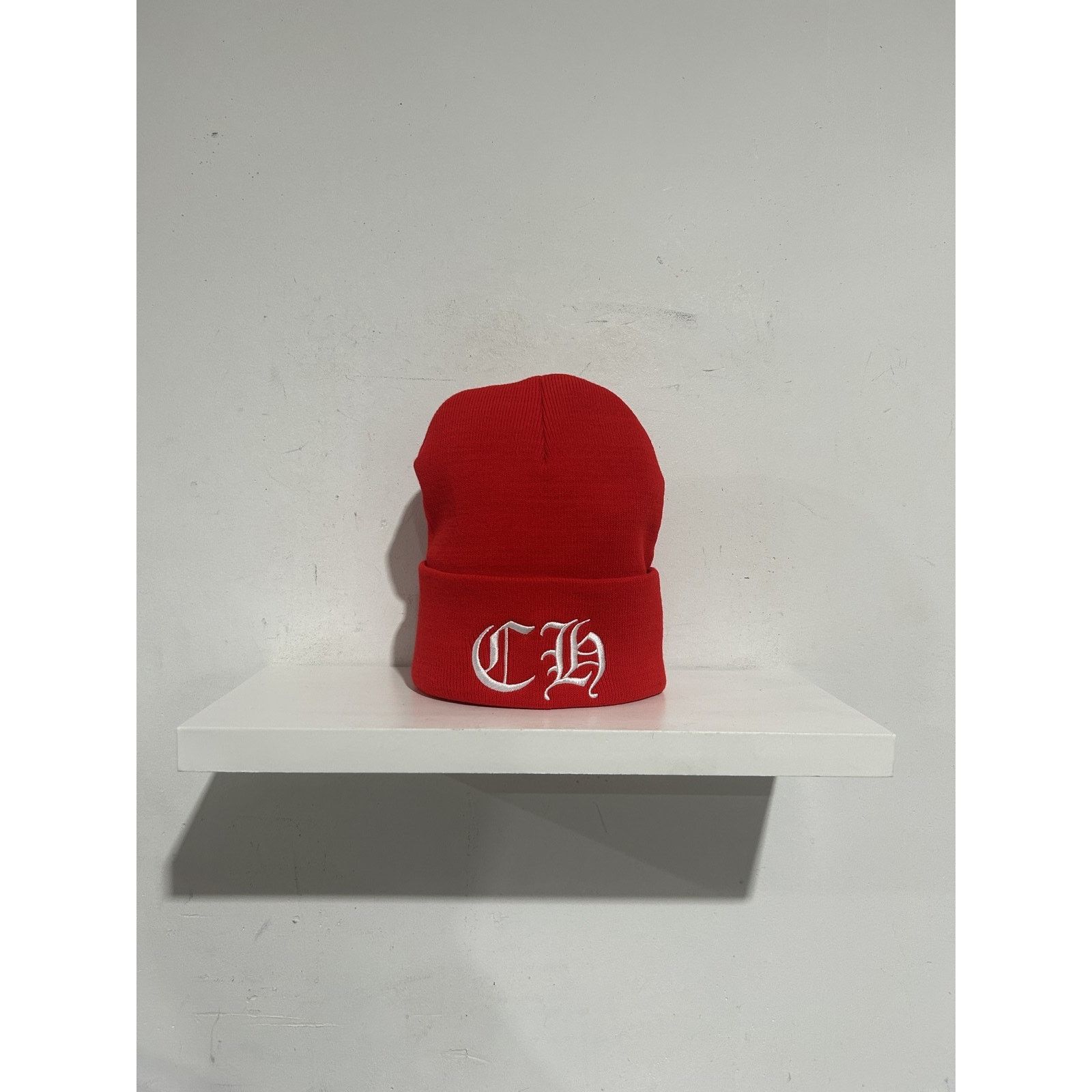 Chrome Hearts CHROME HEARTS RED EMBROIDERED ONLINE EXCLUSIVE BEANIE NEW Size ONE SIZE - 1 Thumbnail