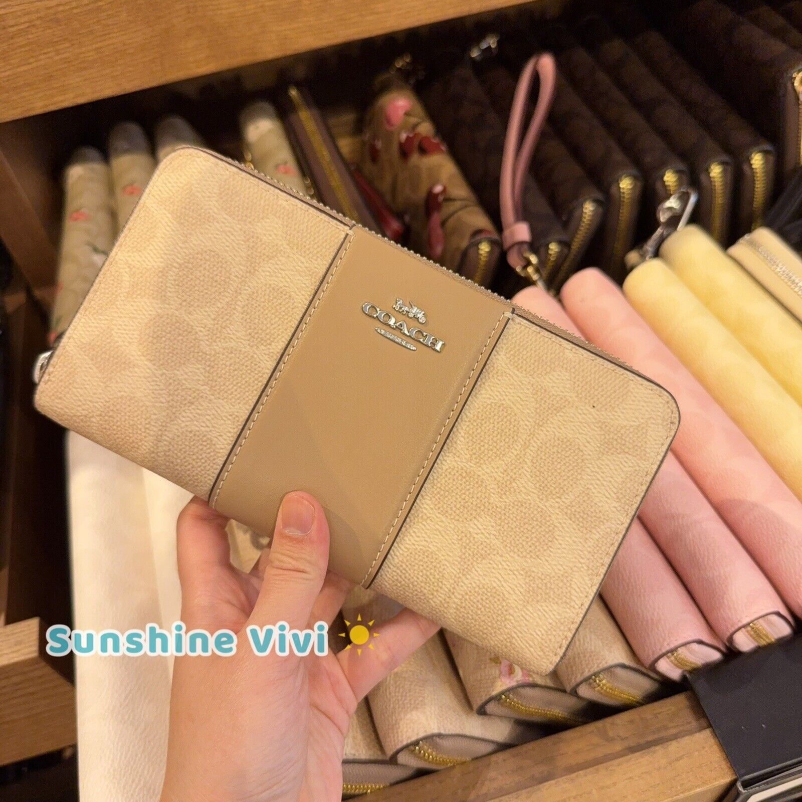Coach NWT Coach Long Zip Around Wallet CW947 Silver/Sand/Taupe Size ONE SIZE - 2 Thumbnail