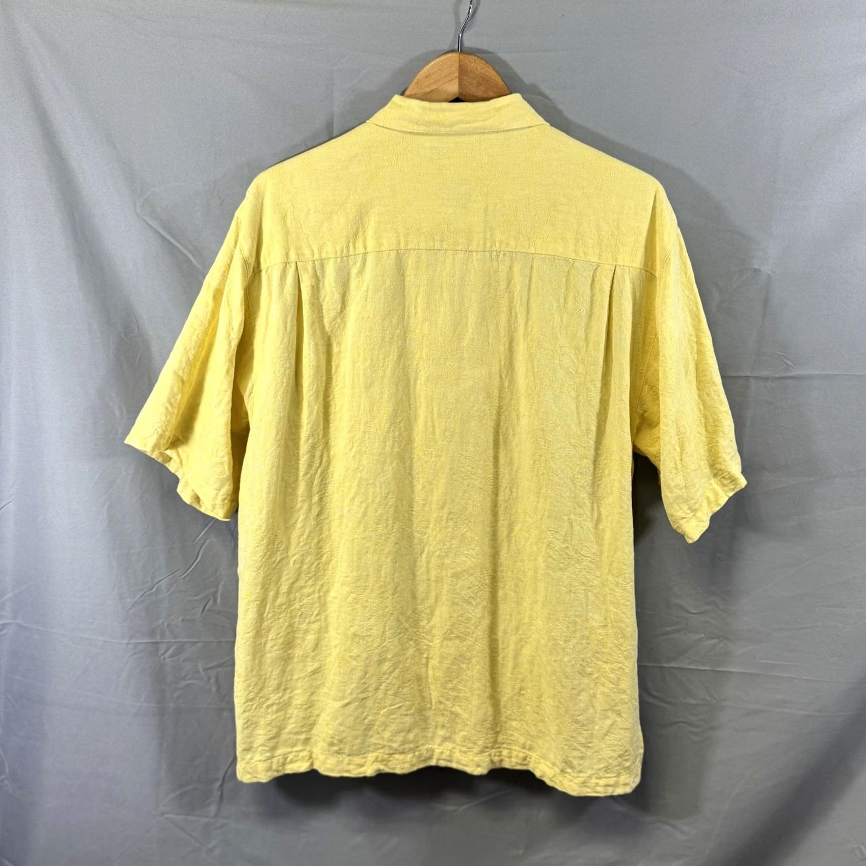 Tommy Bahama Tommy Bahama Shirt Mens Large Yellow Linen Cotton Short Sleeve Button Up Pocket Size US L / EU 52-54 / 3 - 2 Thumbnail