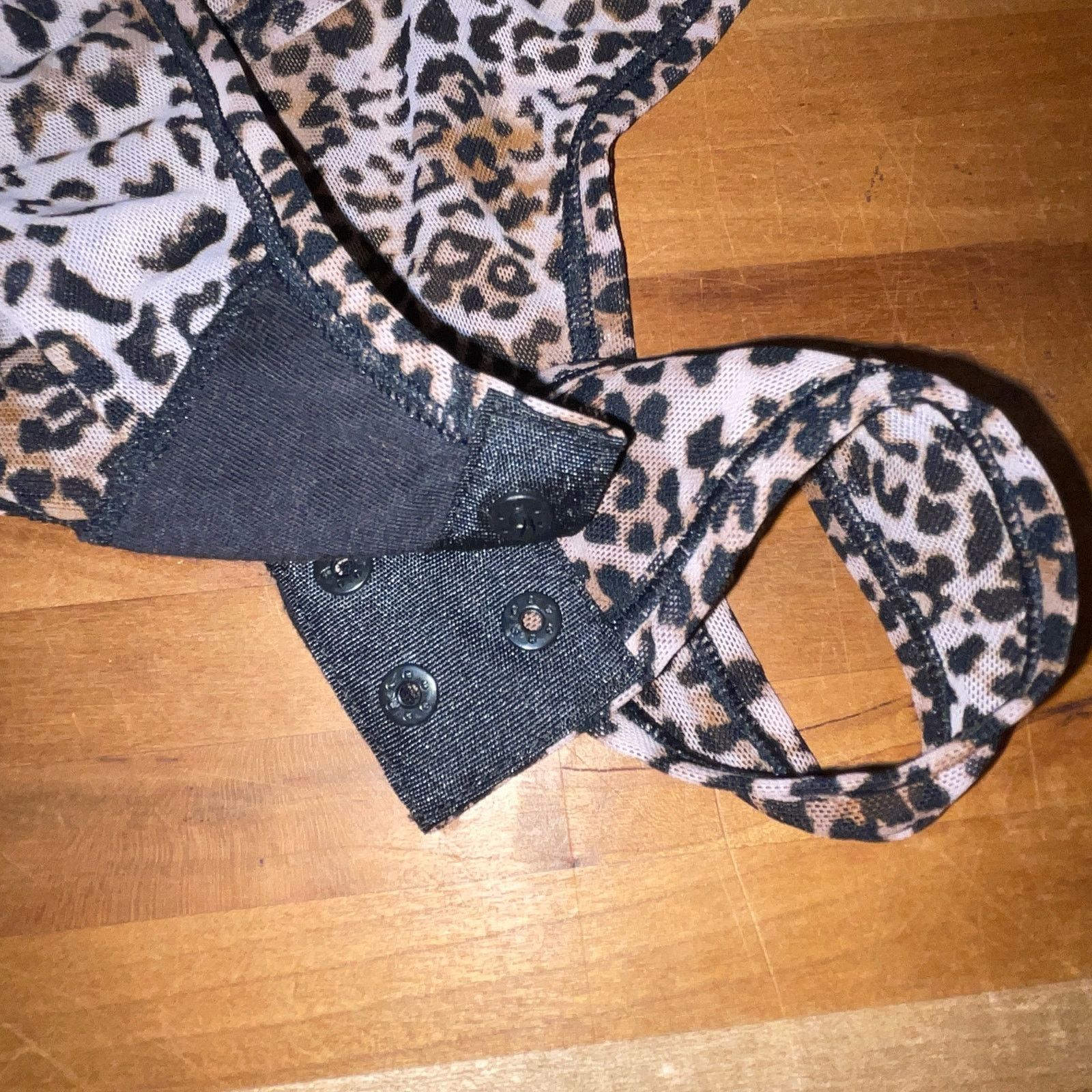 Steve Madden Steve Madden Women's Sheer Mesh Thong Bodysuit Leopard Size L / US 10 / IT 46 - 11 Thumbnail