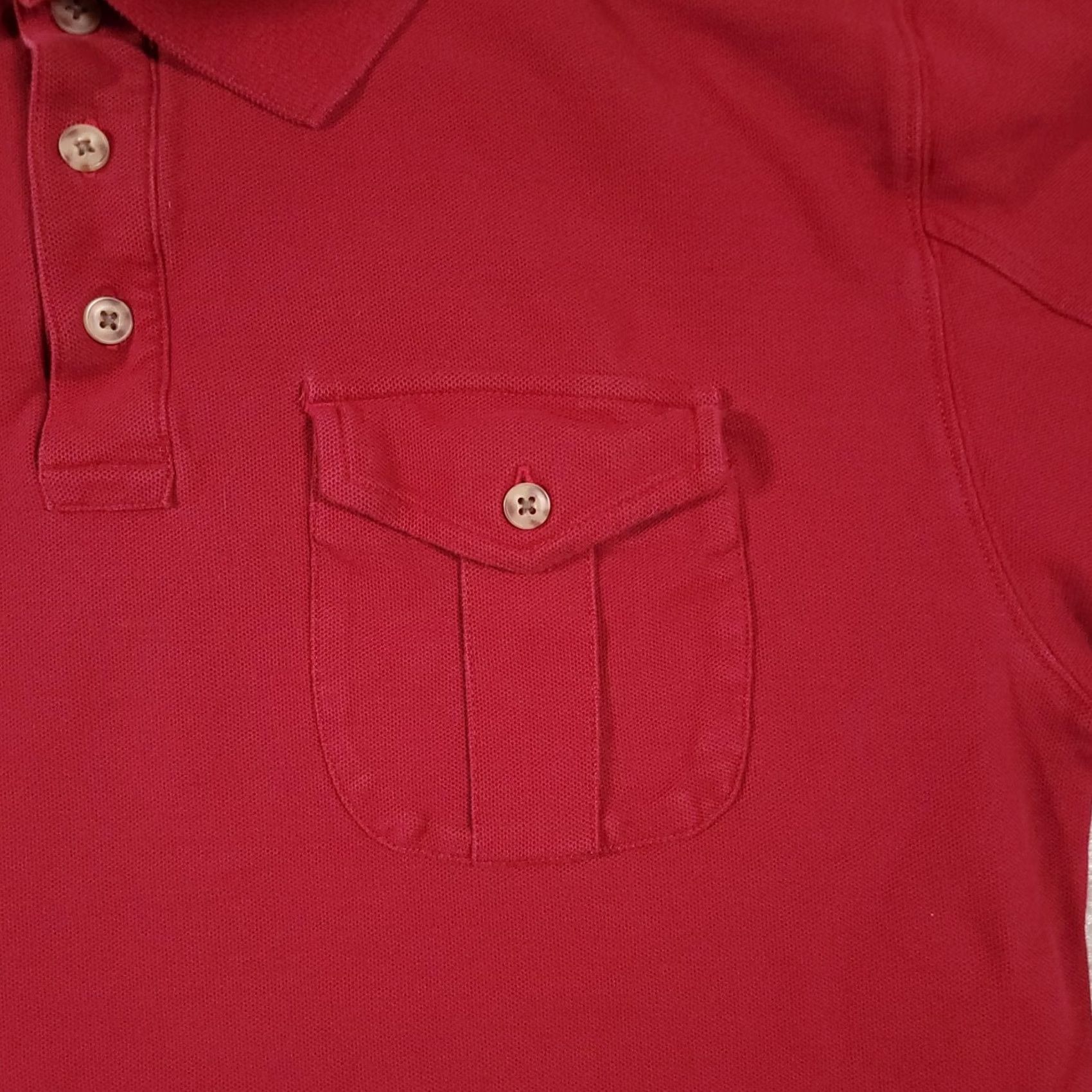CO Duluth Trading Co Polo Shirt Mens M Long Sleeve Front Pocket Workwear Heavy Red Blue 90s Mens Size US M / EU 48-50 / 2 - 3 Thumbnail